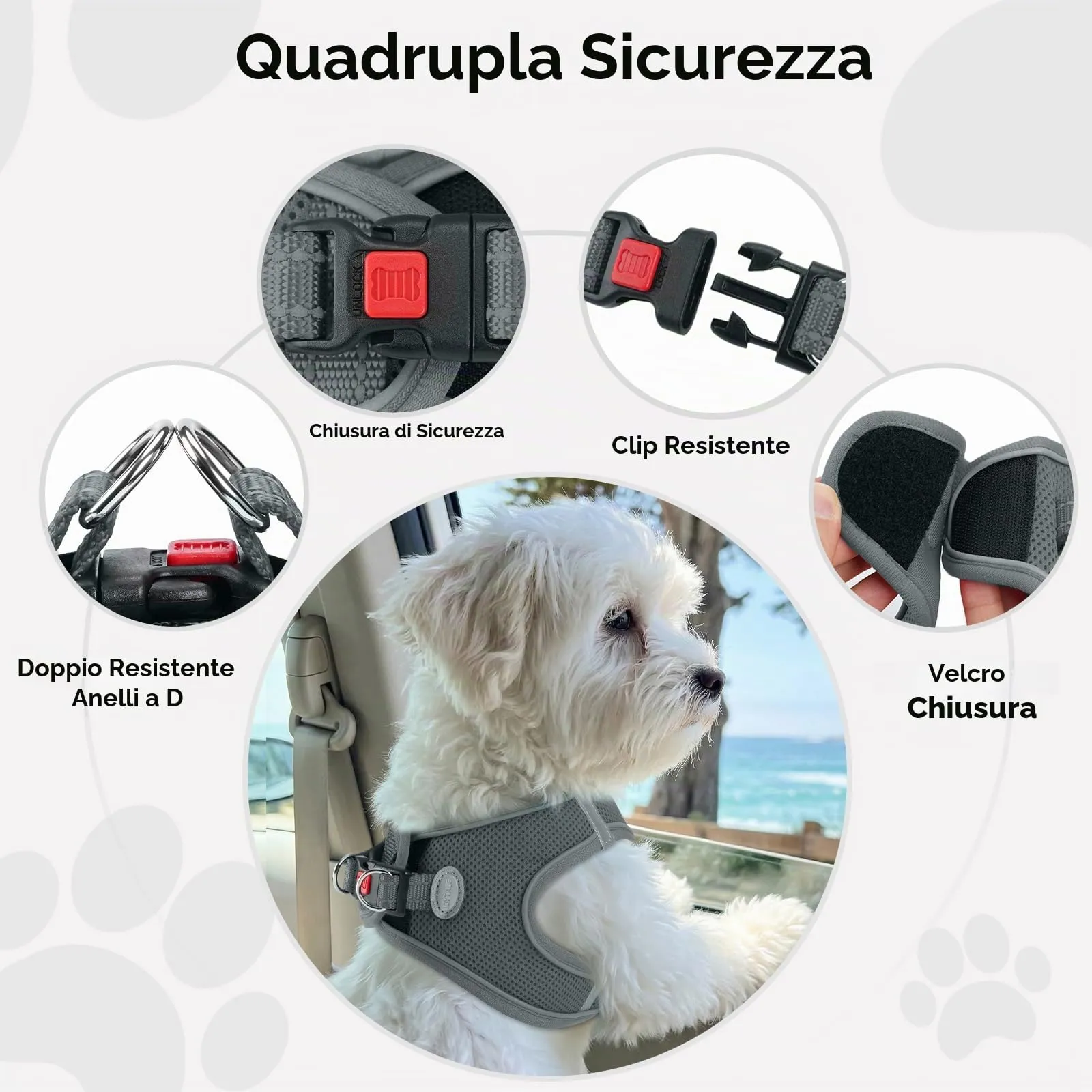 Joytale Pettorina Cane Piccola, Maglia Morbida Traspirante, Grigio XXS - immagine 6
