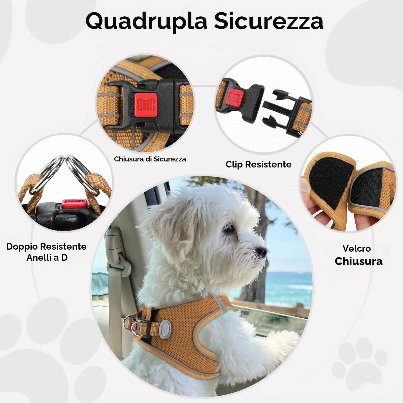Joytale Pettorina Cane Piccola, Maglia Morbida Traspirante, Marrone S - immagine 6