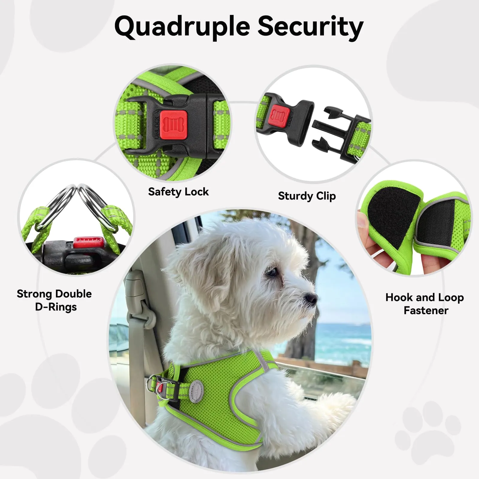 Joytale Pettorina Cane Piccola, Maglia Morbida Traspirante, Verde L - immagine 6