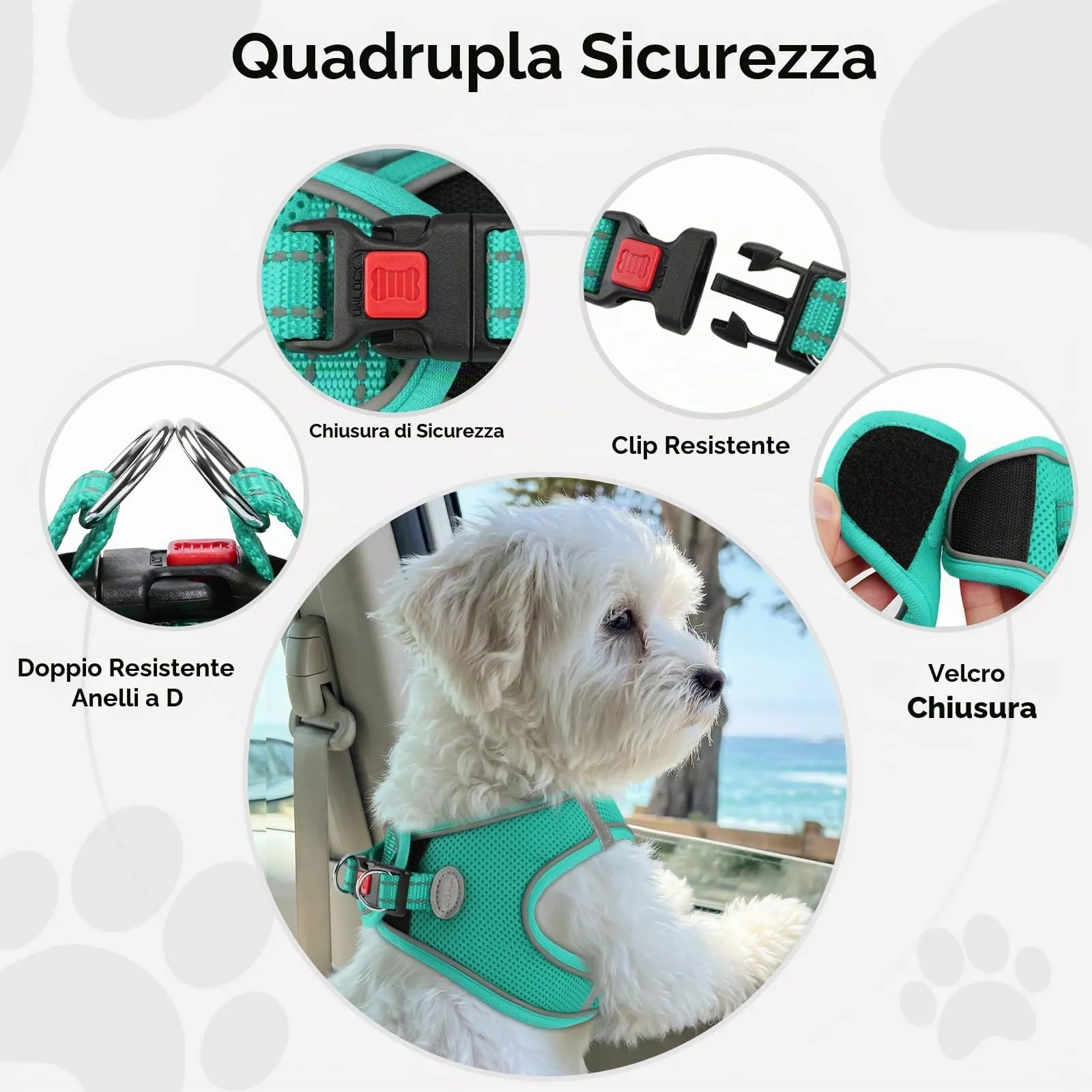 Joytale Pettorina Cane Piccola, Maglia Morbida Traspirante, Verde Acqua M - immagine 6