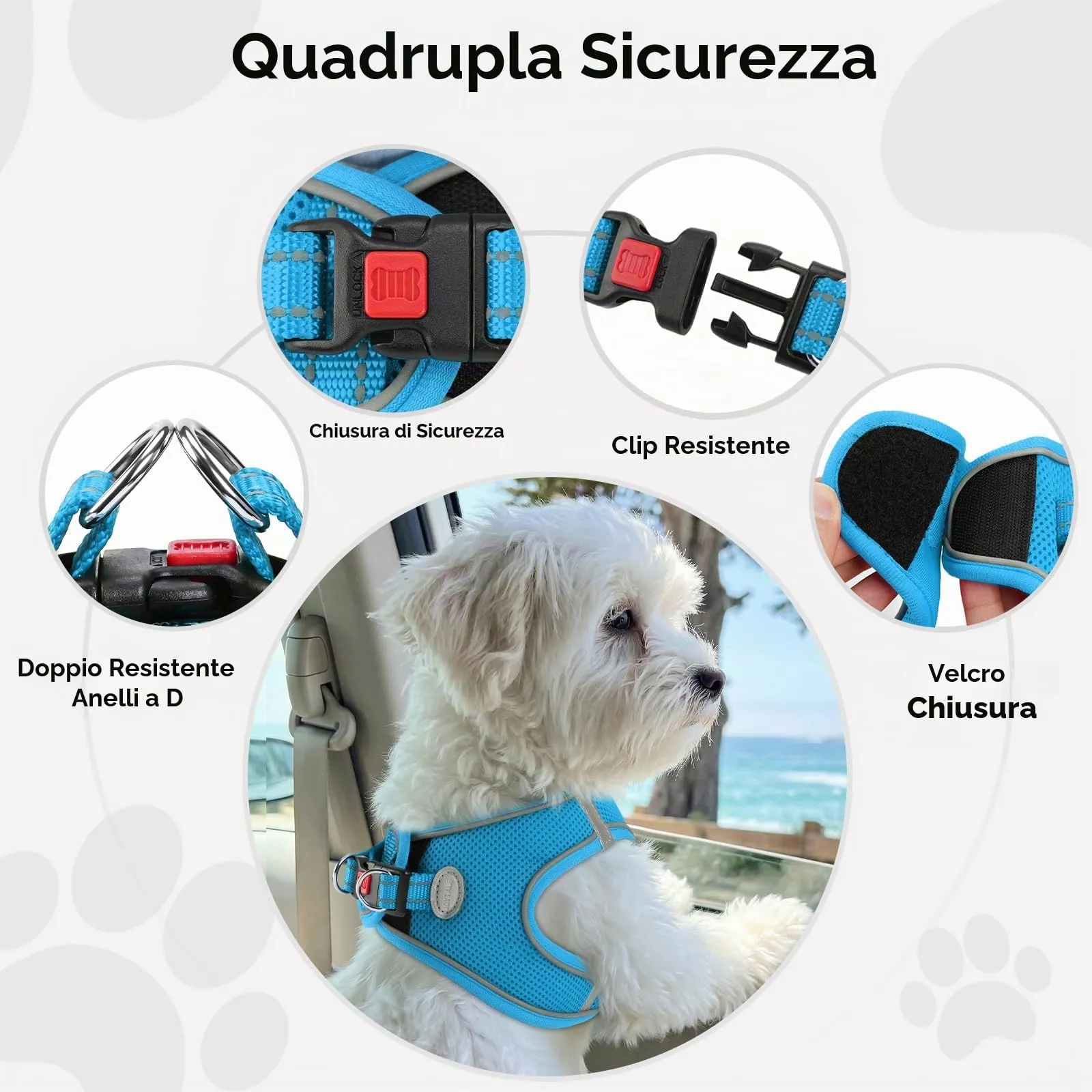 Joytale Pettorina Cane Piccola, Maglia Morbida Traspirante, Azzurro L - immagine 6