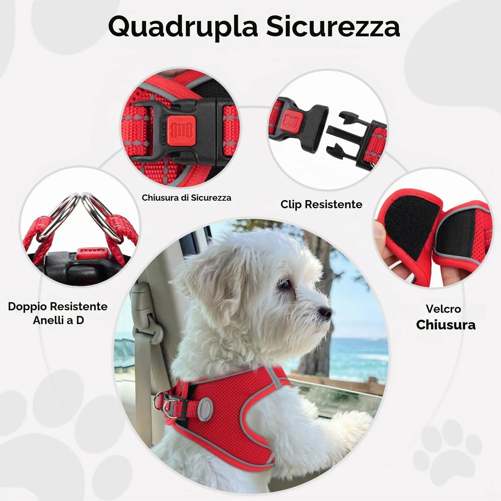 Joytale Pettorina Cane Piccola, Maglia Morbida Traspirante, Rosso S - immagine 6