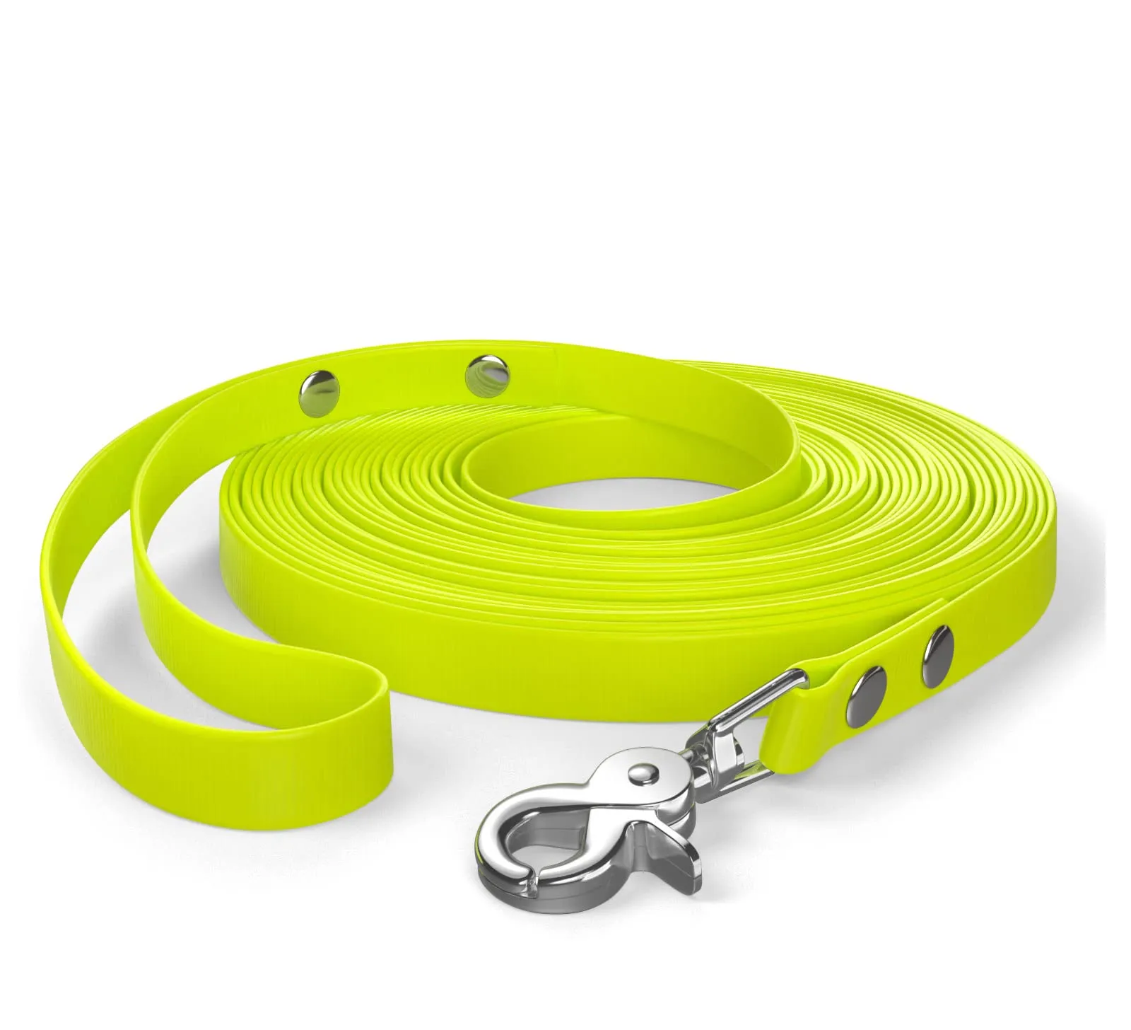 Linea di traino di 10 metri, guinzaglio per cani, passante per le mani, giallo neon, molto stabile, sporco e idrorepellente - immagine 1