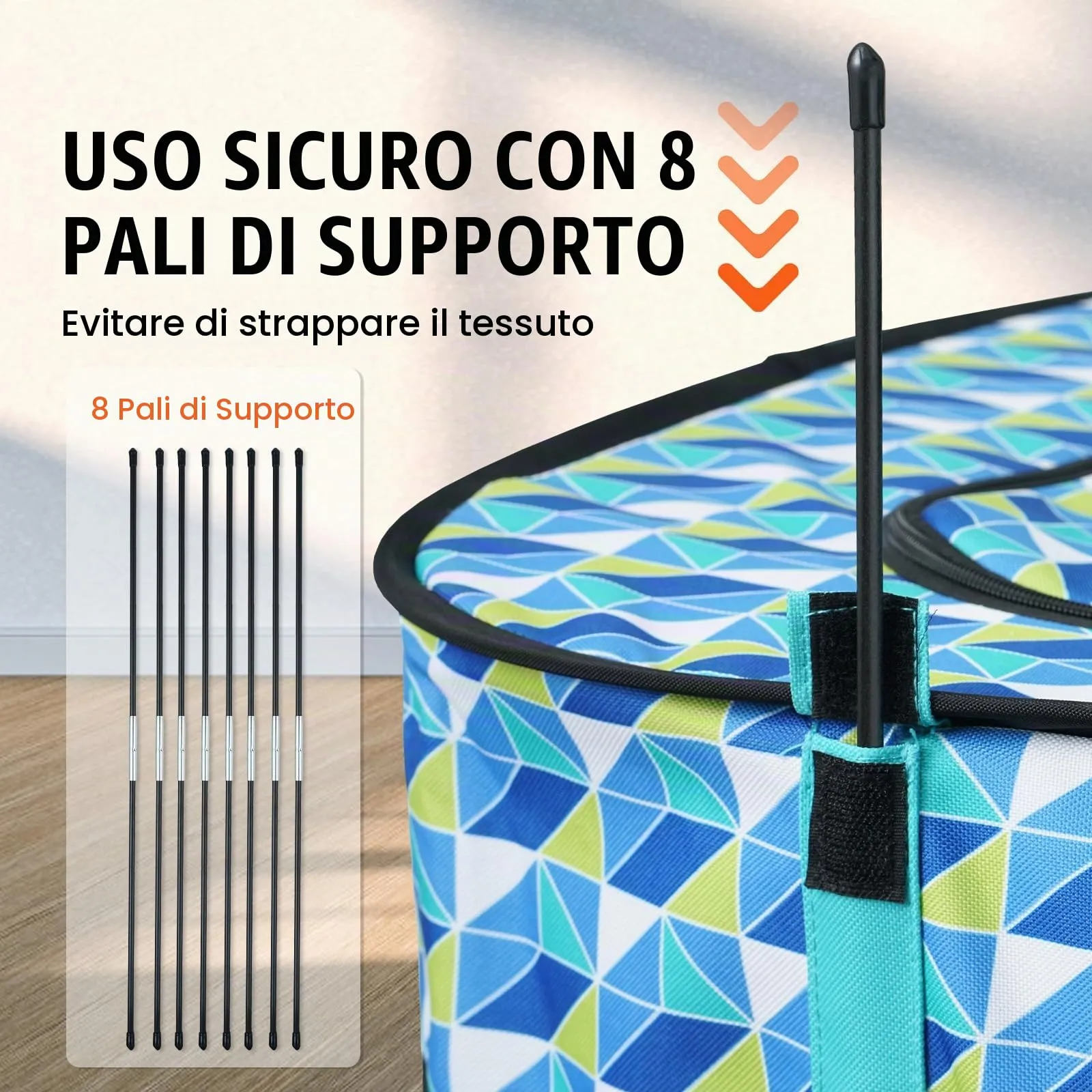 VEVOR Box per Cani Portatile Rettangolare 812x609 mm Box per Cuccioli Gatto Coniglio Pieghevole in Tessuto Oxford 600D, Cerniera Impermeabile Esterno Interno da Campeggio Viaggio Attività all'Aperto - immagine 5