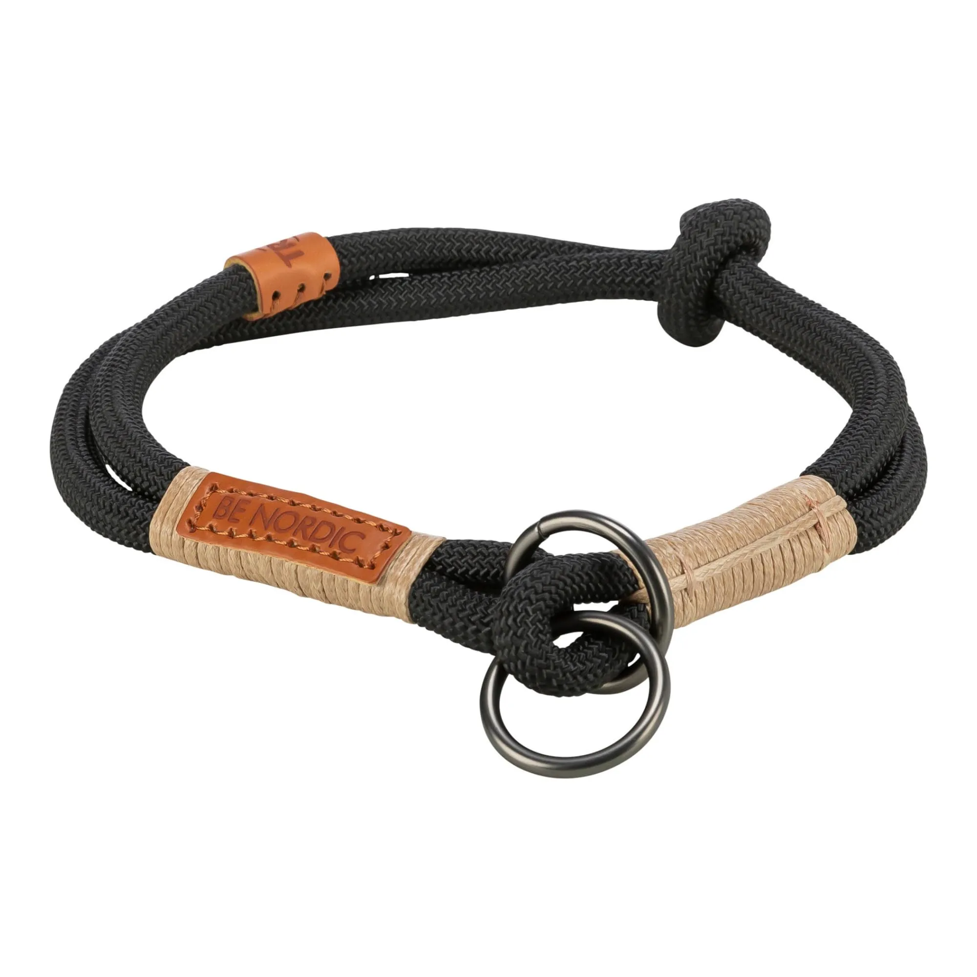 TRIXIE Collare per cani BE Nordic S-M nero/sabbia – comodo collare per cani di piccola e media taglia con limitatore di trazione – robusto ed elegante – 17265 - immagine 1