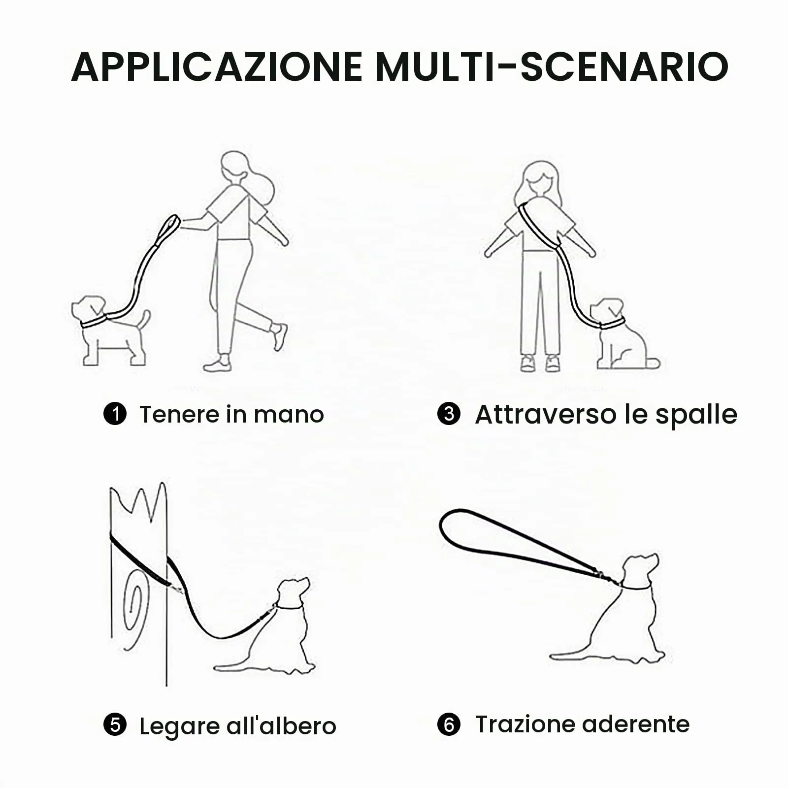 Eyeleaf Guinzaglio Mani Libere per Cani Riflettente Guinzaglio per Cani 2,3 Metri Lungo Guinzaglio Addestramento per Cani Taglia Grande Media e Piccola Blu - immagine 6