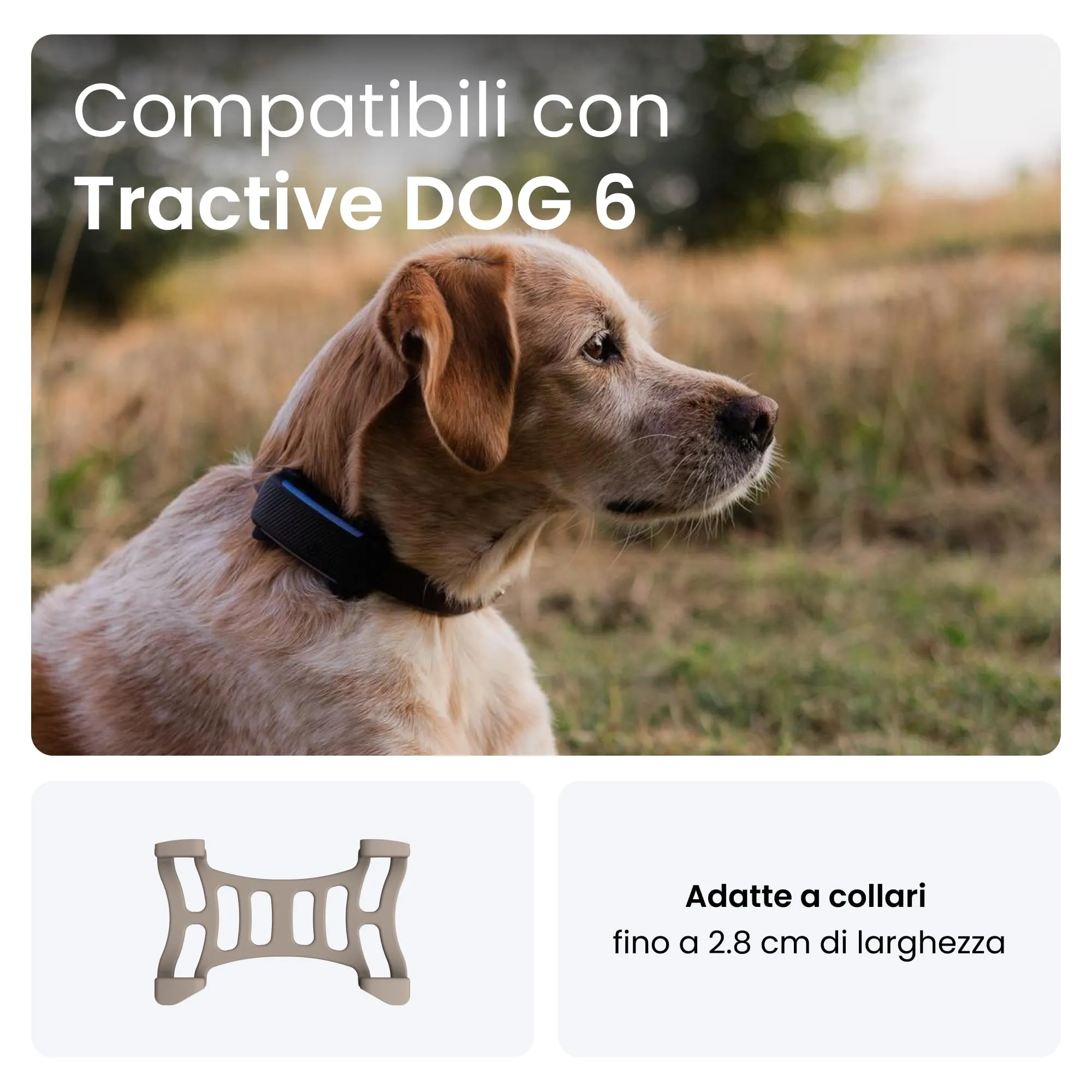Tractive - 2 clip di gomma per GPS per cani Tractive DOG 6 (marrone) - immagine 4