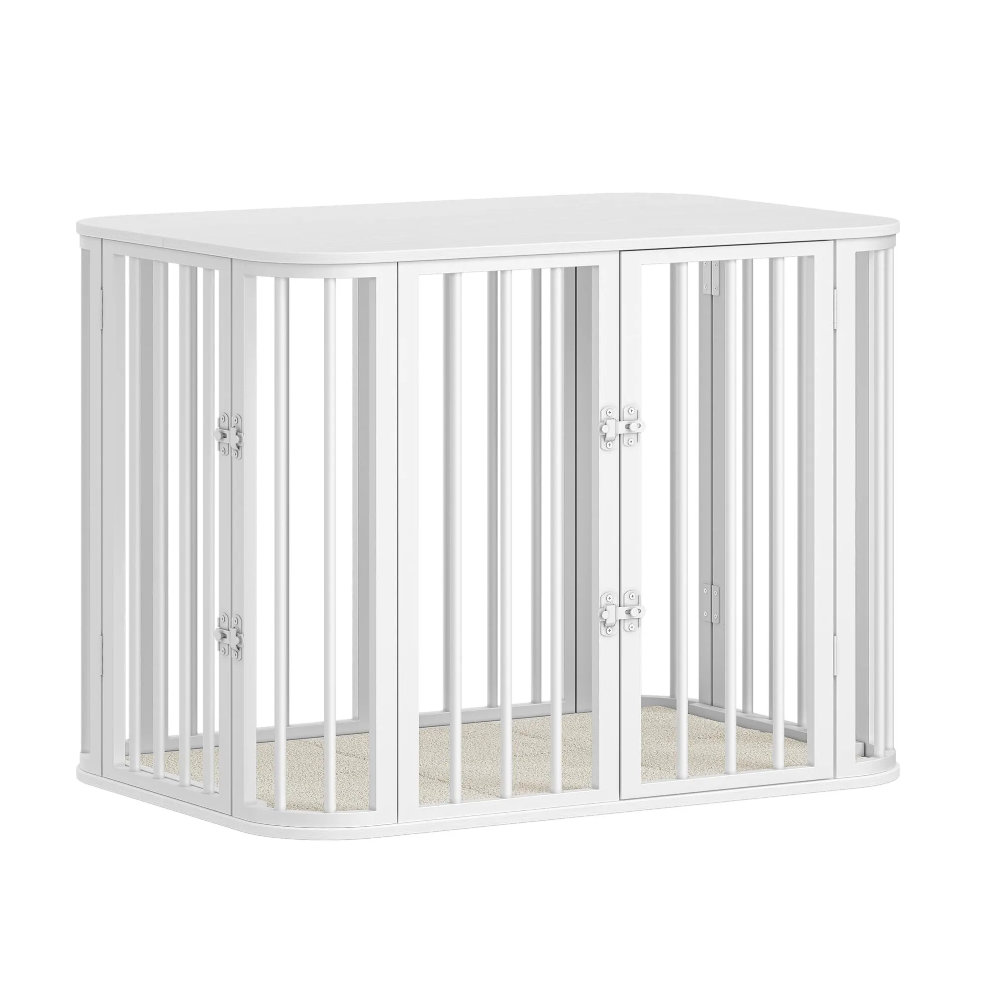 Hzuaneri Gabbia per Cani da Interno 80 cm, kennel Cane Medio con Cuscino, 3 Porte per Cani di Piccola Media, 55 x 80 x 61,5 cm,M, Bianco DFC87713W - immagine 9