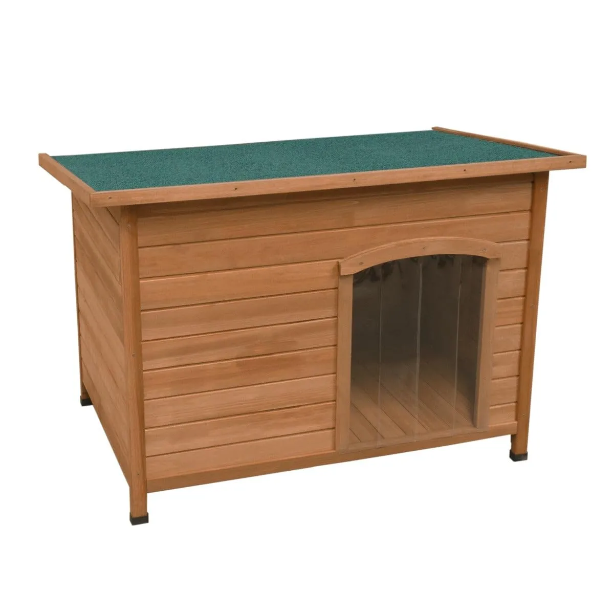 Cuccia per cani di media taglia casa per animali H 70cm H x 103cm L x 66cm P tetto apribile con cerniera Sportelli rimovibili sul pavimento Resistente alle intemperie Legno di abete Facile da pulire - immagine 2