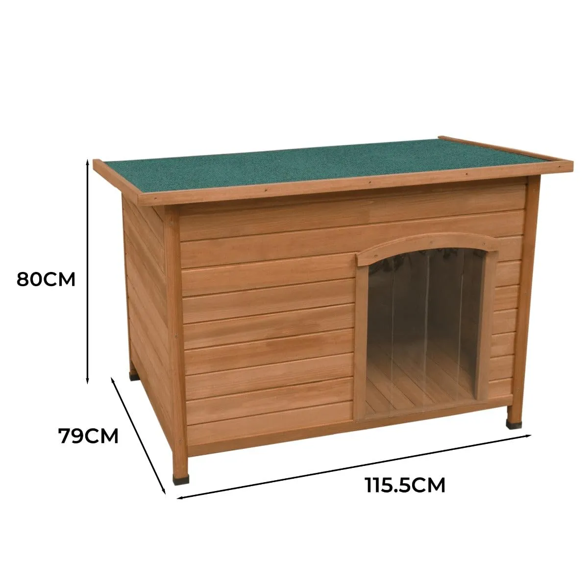 Cuccia per cani di media taglia casa per animali H 70cm H x 103cm L x 66cm P tetto apribile con cerniera Sportelli rimovibili sul pavimento Resistente alle intemperie Legno di abete Facile da pulire - immagine 4