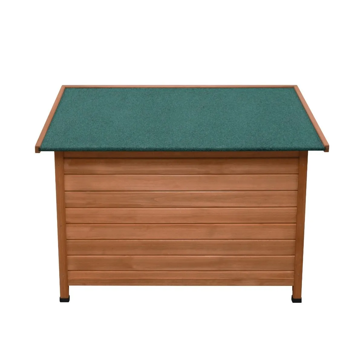 Cuccia per cani di media taglia casa per animali H 70cm H x 103cm L x 66cm P tetto apribile con cerniera Sportelli rimovibili sul pavimento Resistente alle intemperie Legno di abete Facile da pulire - immagine 7