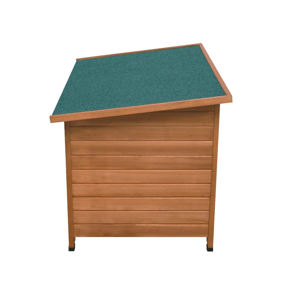 Cuccia per cani di media taglia casa per animali H 70cm H x 103cm L x 66cm P tetto apribile con cerniera Sportelli rimovibili sul pavimento Resistente alle intemperie Legno di abete Facile da pulire - immagine 8