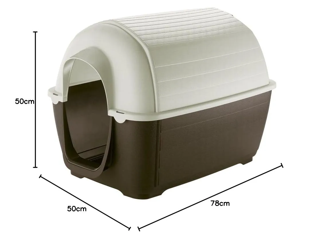 Ferplast Cuccia da Esterno per Cani Kenny 01 Casetta per Cani in Resina Termoplastica Resistente Urti e Raggi UV, Sistema di Drenaggio, Griglia per L'Aerazione, Smontabile, 50 X 78 X 50 cm - immagine 7