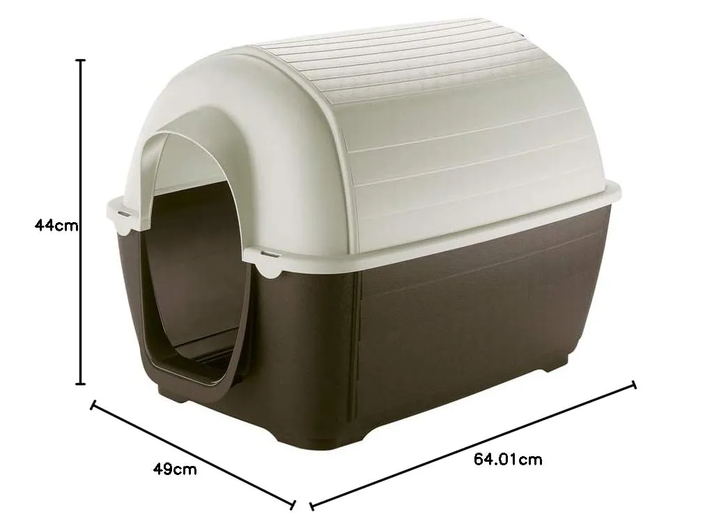 Ferplast Cuccia da Esterno per Cani Kenny Mini Casetta per Cani in Resina Termoplastica Resistente Urti e Raggi Uv, Sistema di Drenaggio, Griglia per L'Aerazione, Smontabile, 40 X 66 X 40 cm - immagine 7