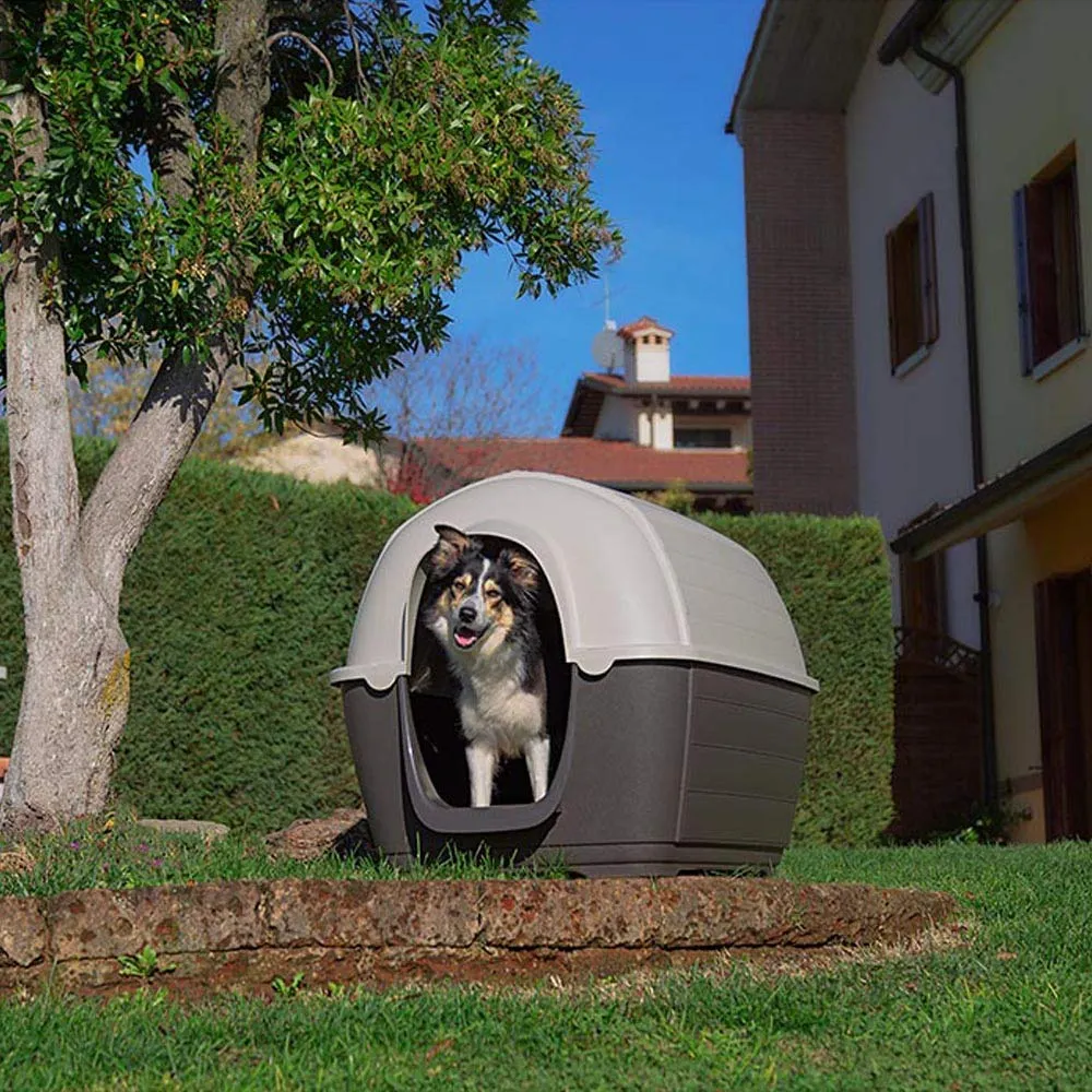 Ferplast Cuccia da Esterno per Cani Kenny 07 Casetta per Cani in Resina Termoplastica Resistente Urti e Raggi UV, Sistema di Drenaggio, Griglia per L'Aerazione, Smontabile, 80 X 111,6 X 80 cm - immagine 2