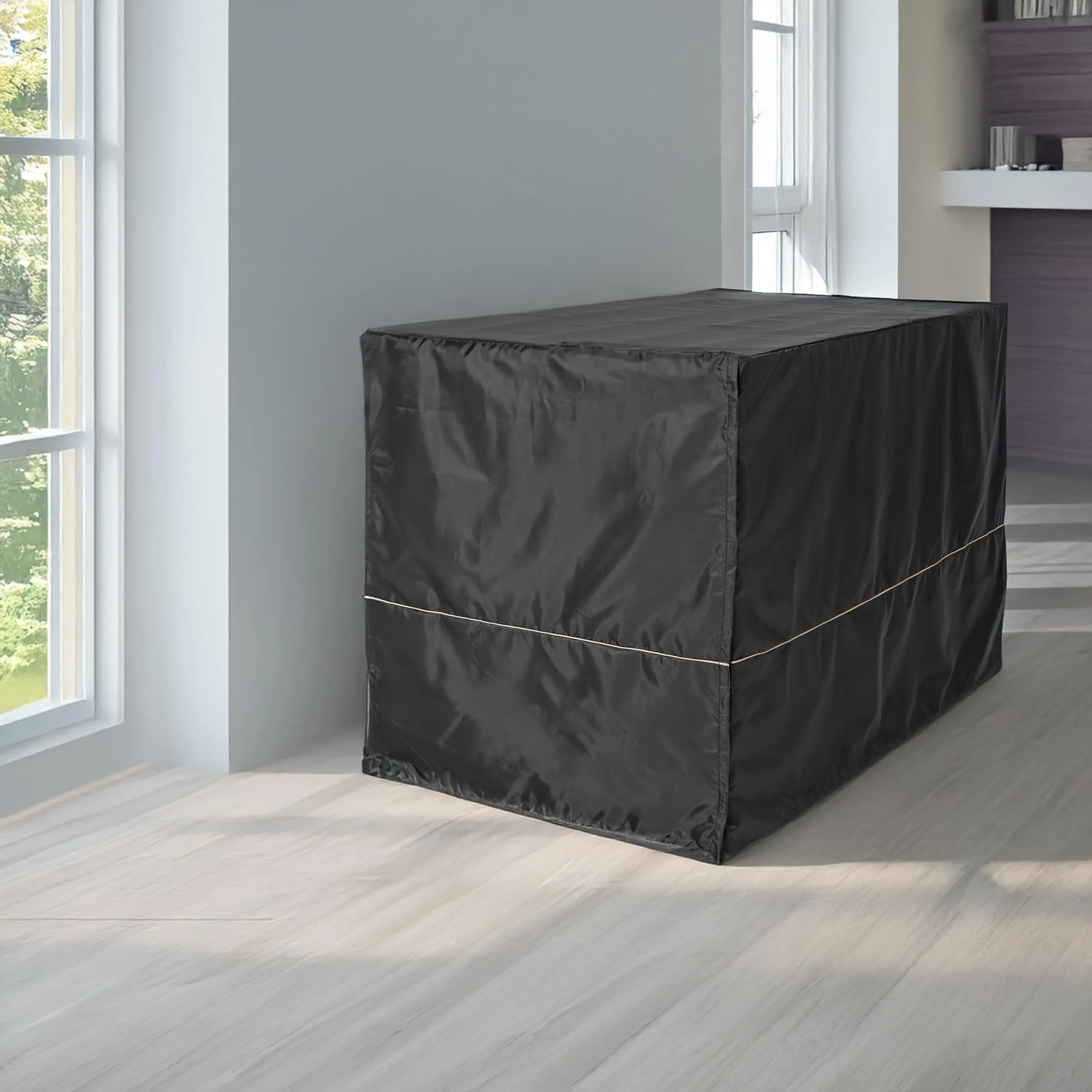 MidWest Homes for Pets Copertura per gabbia per cani XL, in poliestere nero, adatta alla maggior parte delle casse da 122 cm, lavabile in lavatrice, riduce l'abbaiare e la masticazione - immagine 2