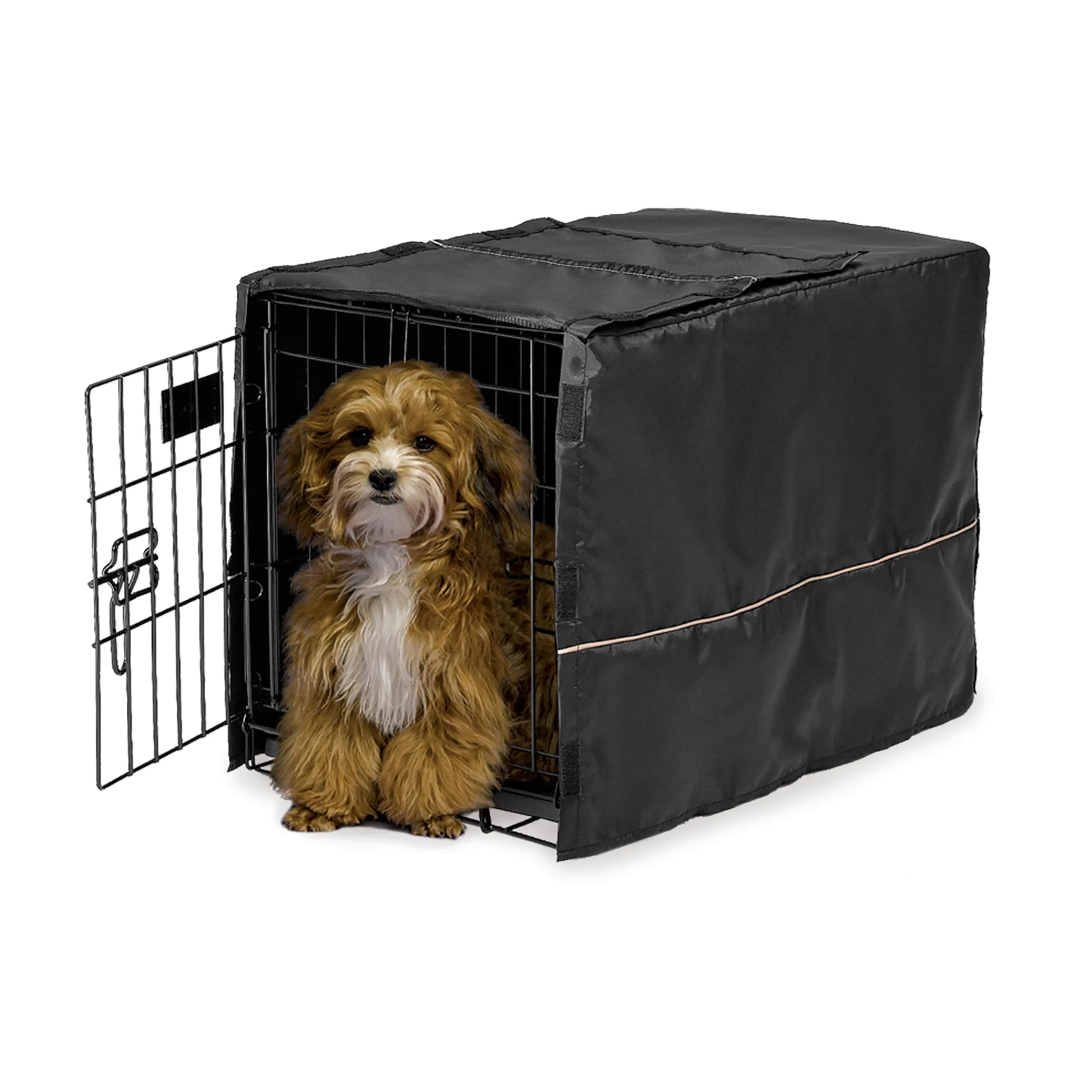 MidWest Homes for Pets Copertura per gabbia per cani XS, in poliestere nero, adatta alla maggior parte delle casse da 59 cm, lavabile in lavatrice, riduce l'abbaiare e la masticazione - immagine 1