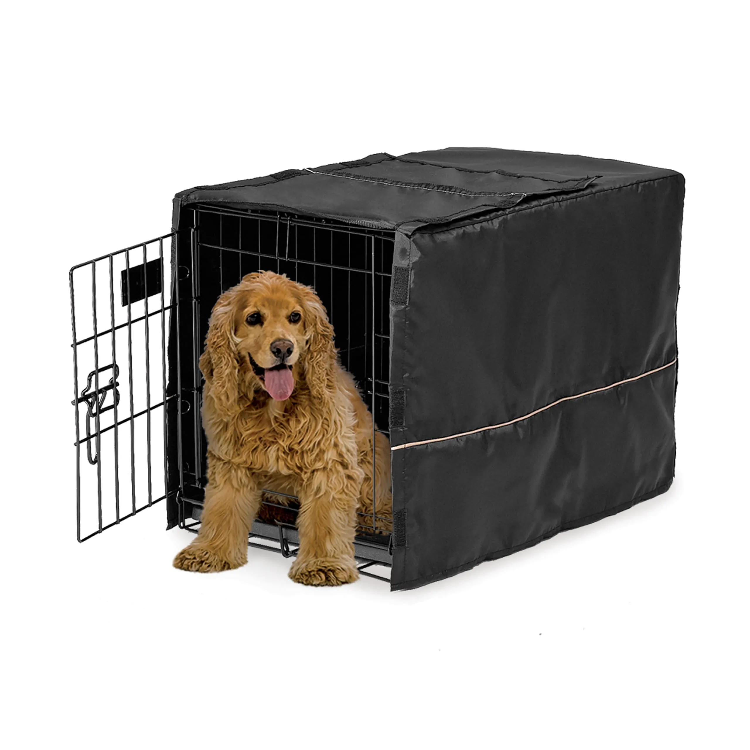 MidWest Homes for Pets Copertura per gabbia per cani medi, in poliestere nero, adatta alla maggior parte delle casse da 76 cm, lavabile in lavatrice, riduce l'abbaiare e la masticazione - immagine 1