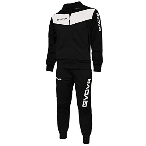 Givova Visa - Tuta Sportiva Uomo, Multicolore (Nero/Arancione Fluo), 3XL - immagine 3