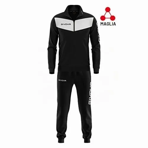 Givova Visa - Tuta Sportiva Uomo, Multicolore (Nero/Arancione Fluo), 3XL - immagine 4