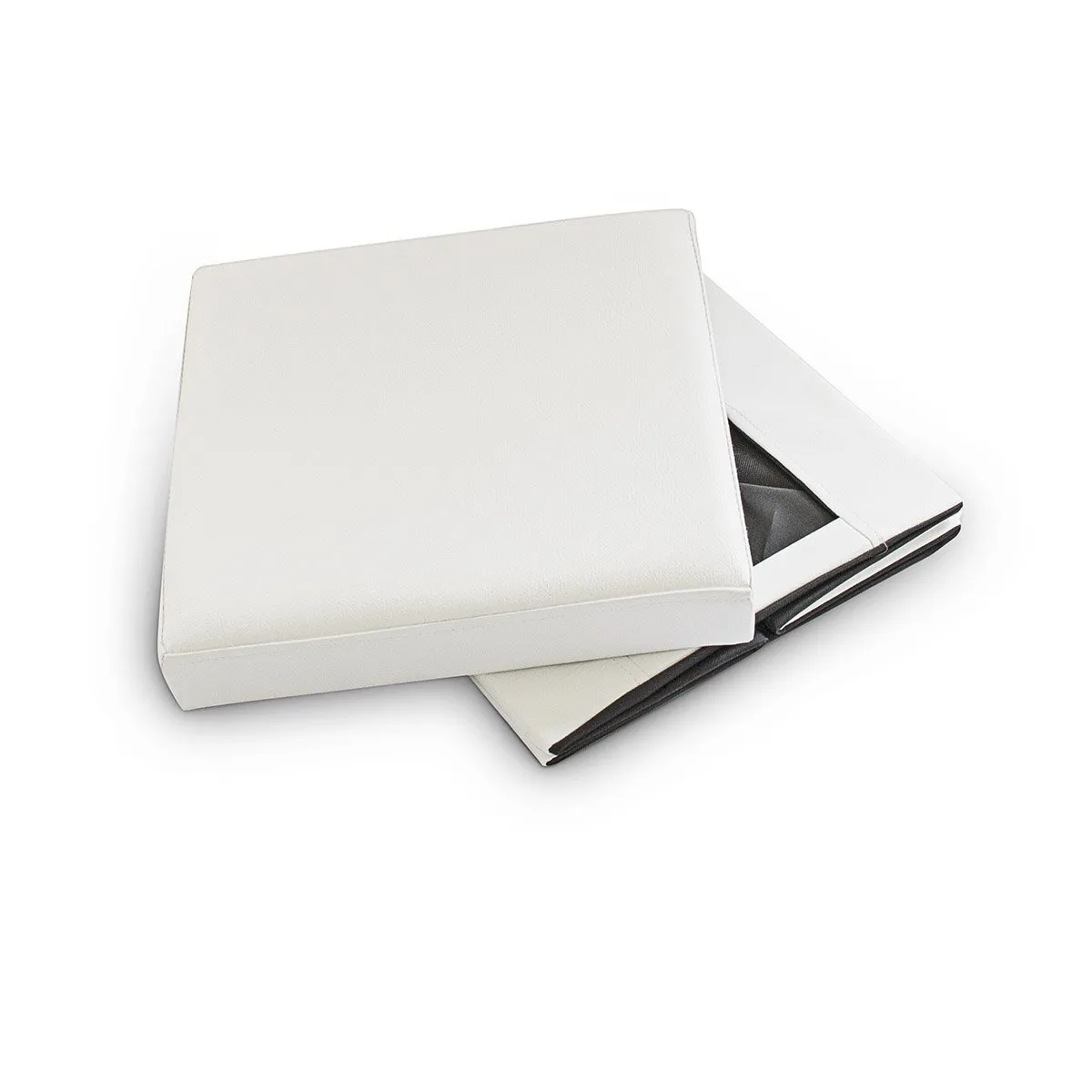 Relaxdays Cuccia Puff Pieghevole per Cane/Gatto, Finta Pelle, 38 X 38 X 38 cm, Bianco - immagine 9