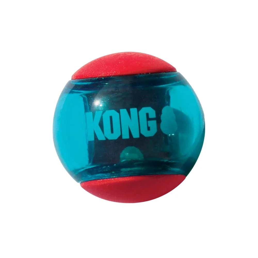 KONG - Squeezz Action Ball Rosso - Gioco Riporto interattivo con Squeak, Diverse Texture -per Cani di Taglia Media - immagine 2