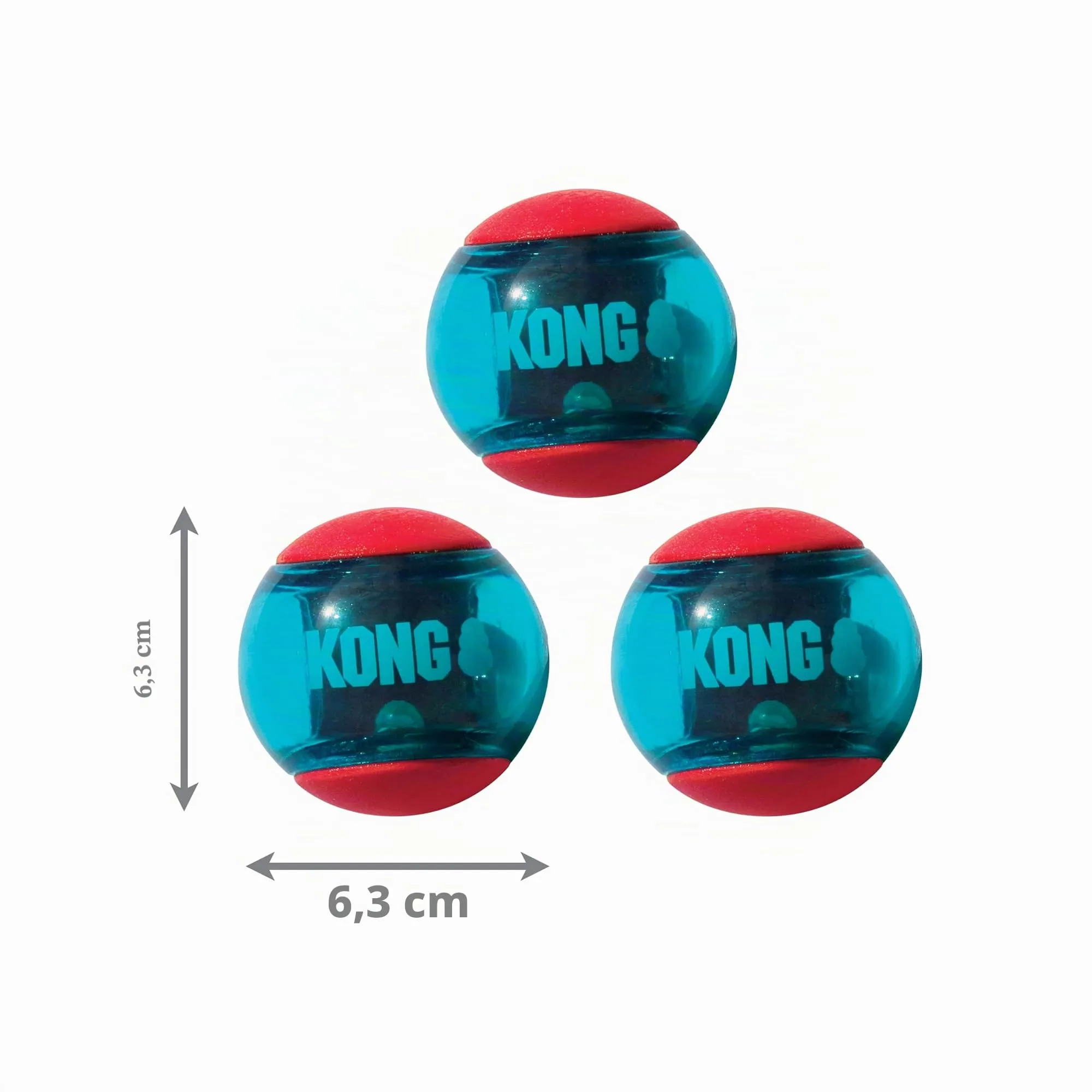 KONG - Squeezz Action Ball Rosso - Gioco Riporto interattivo con Squeak, Diverse Texture -per Cani di Taglia Media - immagine 3
