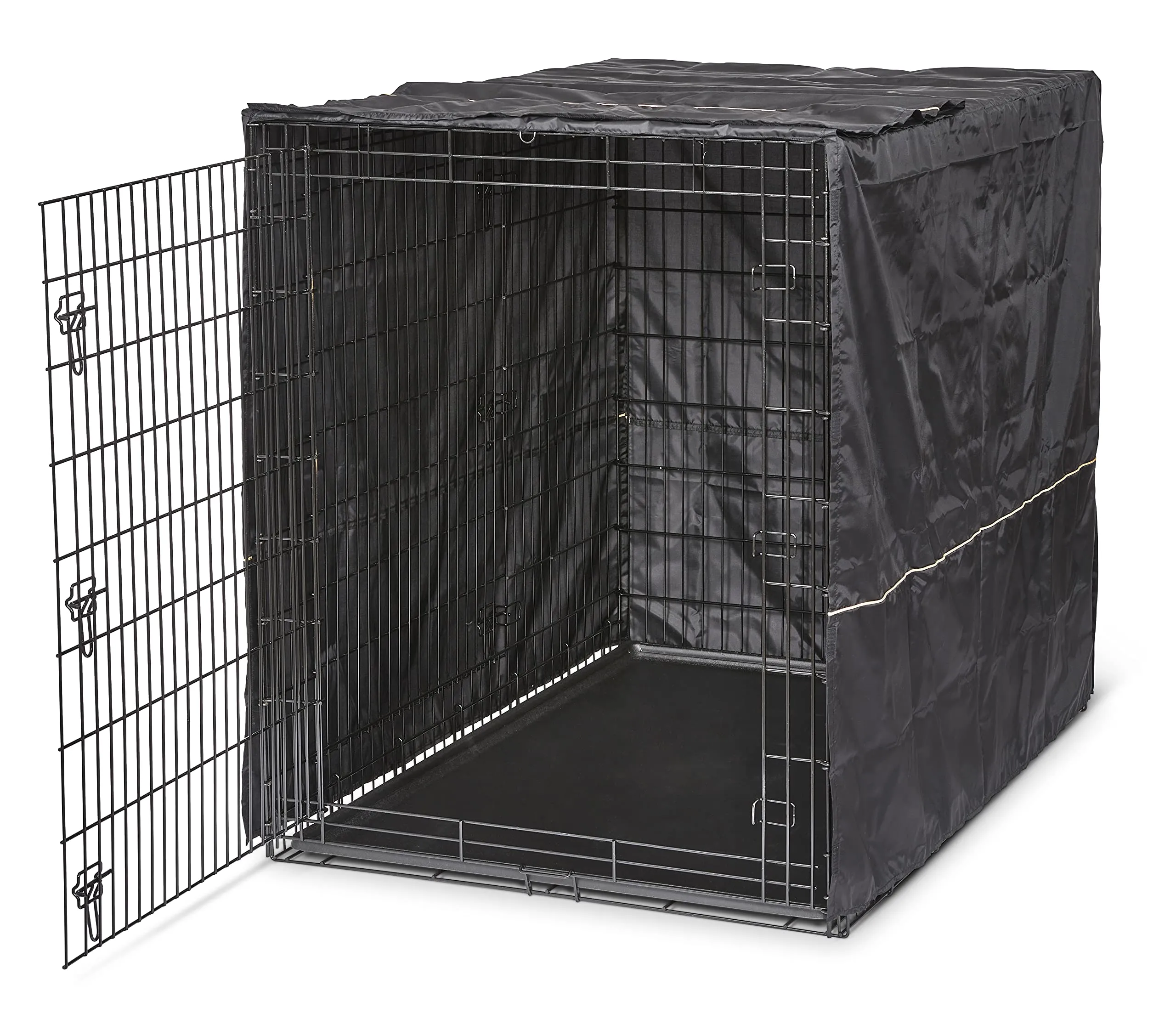 MidWest Homes for Pets Copertura per gabbia per cani XXL, in poliestere nero, adatta alla maggior parte delle casse giganti da 137 cm, lavabile in lavatrice, riduce l'abbaiare e la masticazione - immagine 3