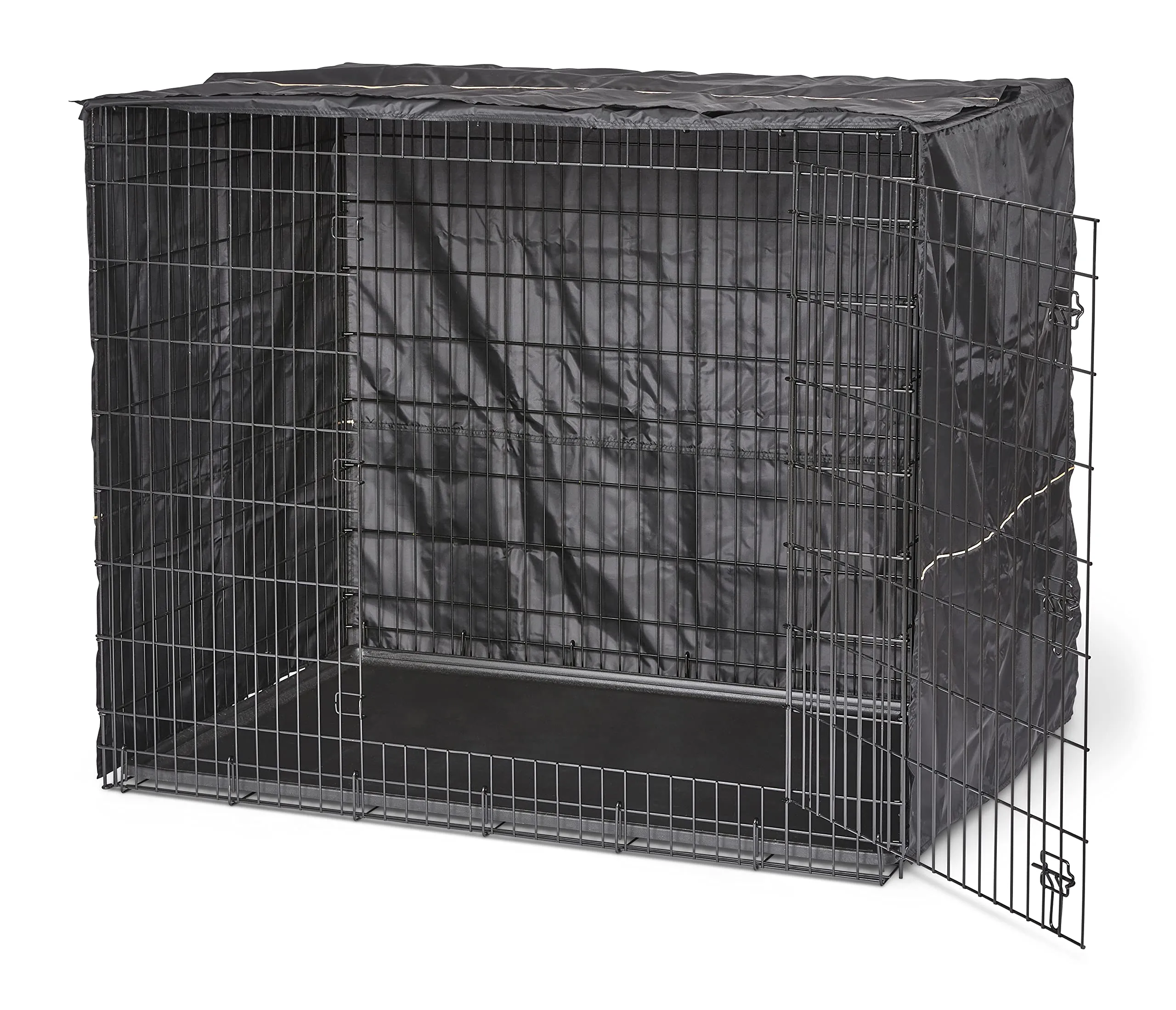 MidWest Homes for Pets Copertura per gabbia per cani XXL, in poliestere nero, adatta alla maggior parte delle casse giganti da 137 cm, lavabile in lavatrice, riduce l'abbaiare e la masticazione - immagine 4