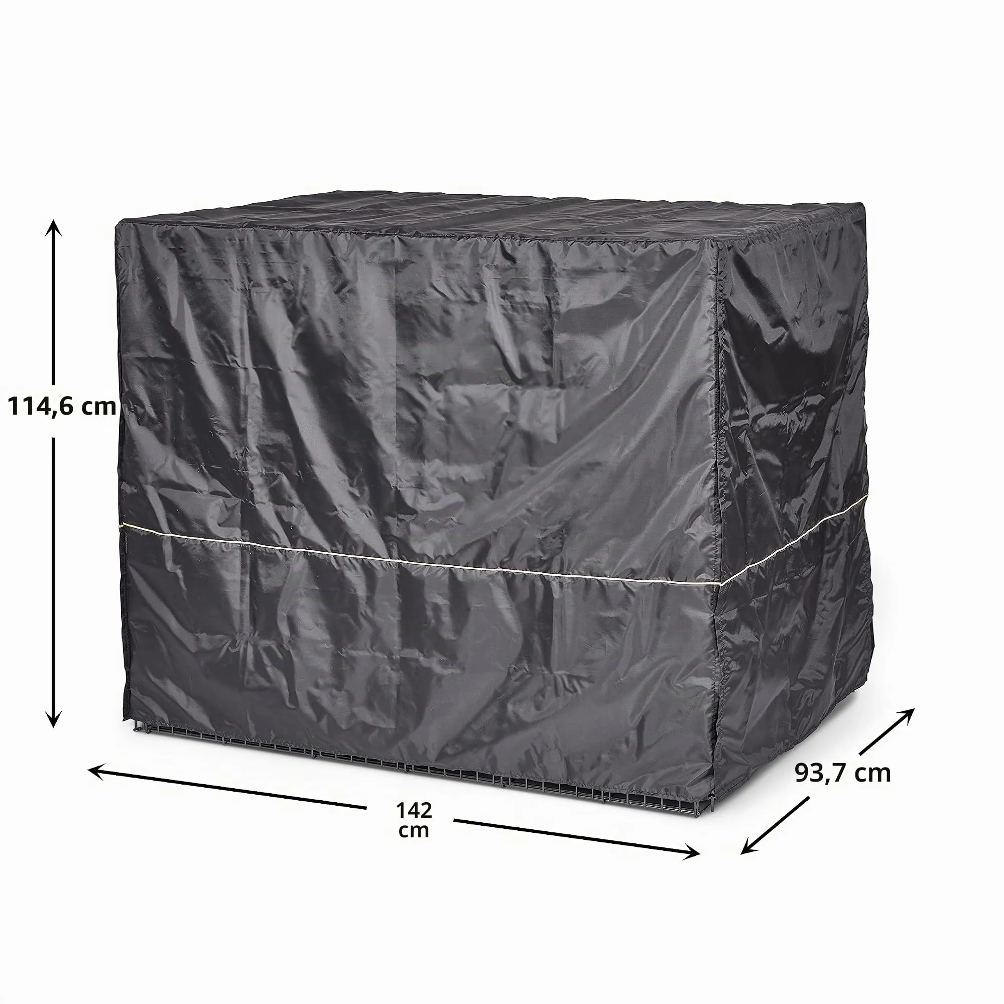 MidWest Homes for Pets Copertura per gabbia per cani XXL, in poliestere nero, adatta alla maggior parte delle casse giganti da 137 cm, lavabile in lavatrice, riduce l'abbaiare e la masticazione - immagine 8