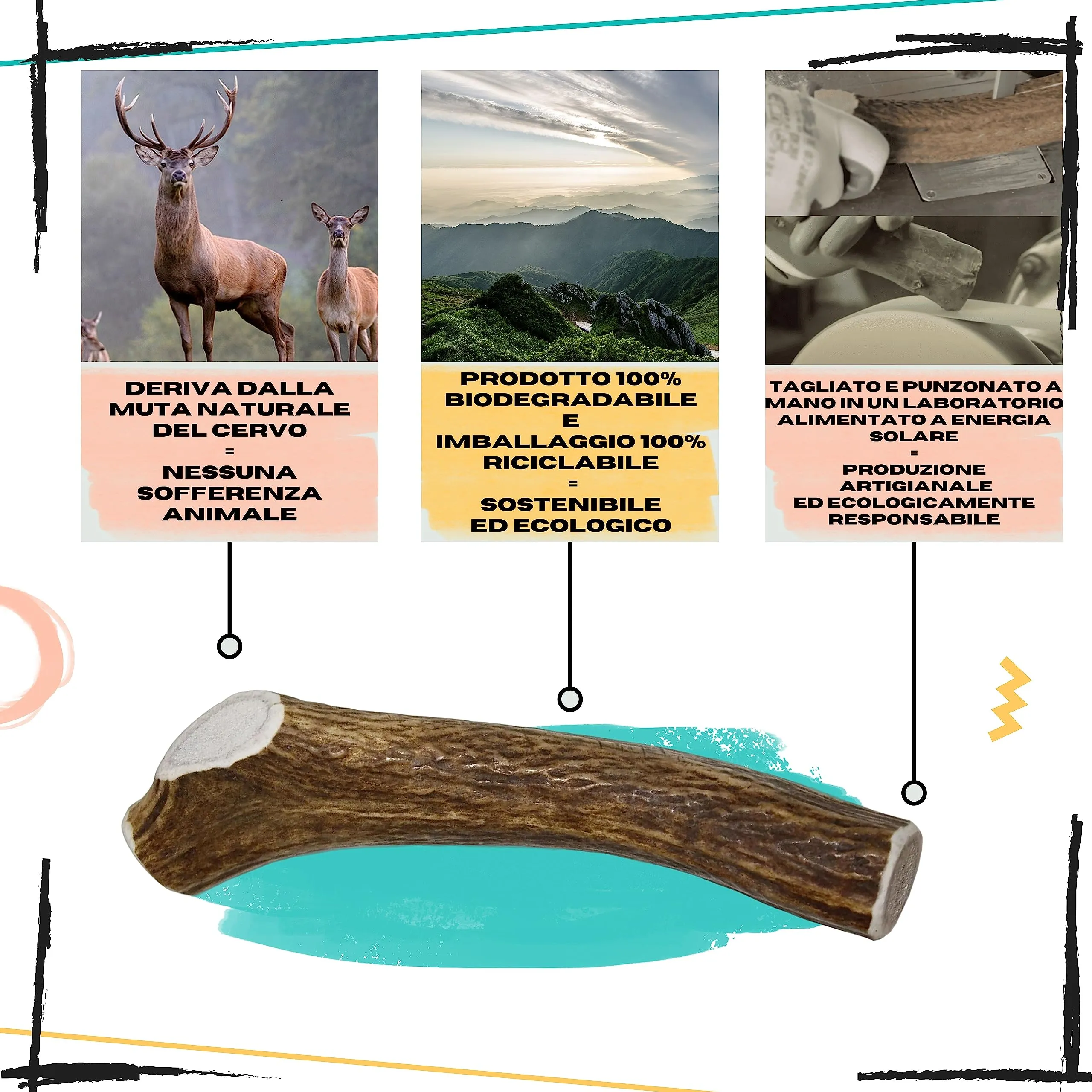 Corno di Cervo per Cani, Taglia L 20 a 30 Kg - immagine 6