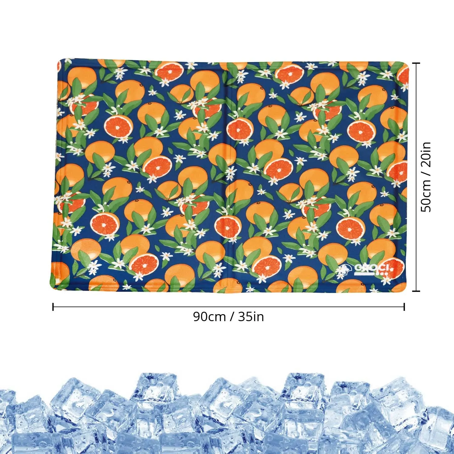 Croci Sicily Blue Citrus - Tappetino refrigerante per Cani, Tappetino per Raffreddamento in Gel, Coperta Auto-raffreddante - 90X50CM - immagine 5