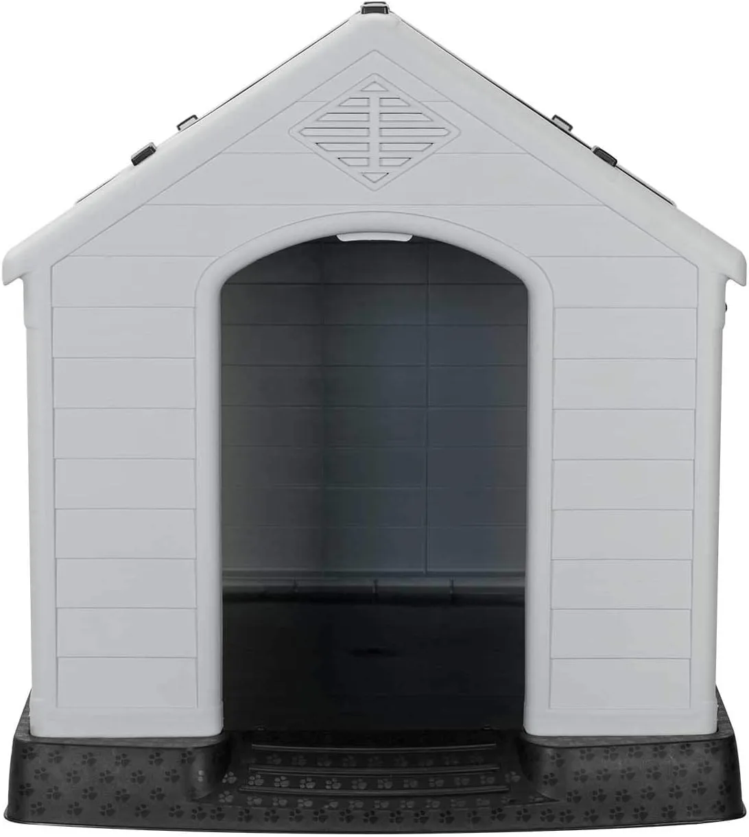 AQPET Cuccia Cani in Plastica L, Pavimento Rialzato, 105x96x98 cm, Grigio - immagine 5