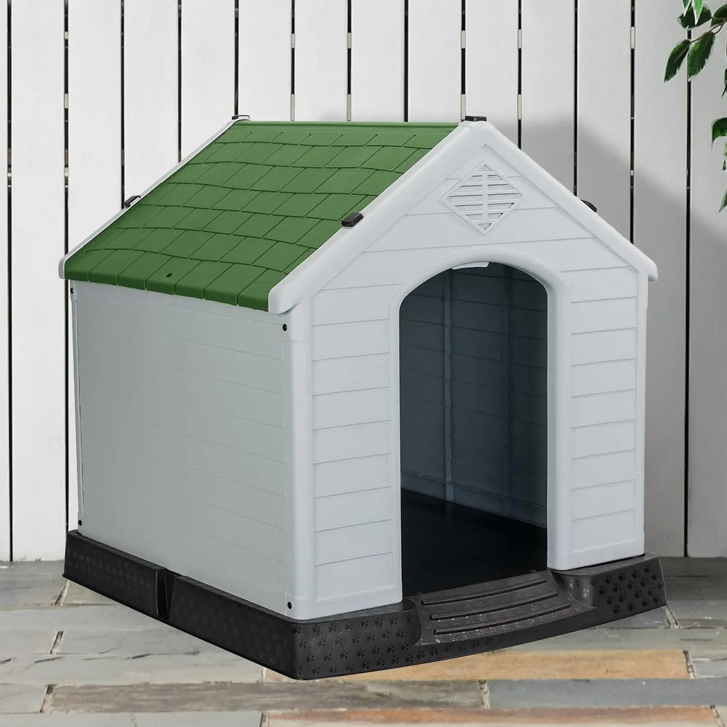 AQPET Cuccia Cani in Plastica M, Pavimento Rialzato, 87x78x81 cm, Verde - immagine 2