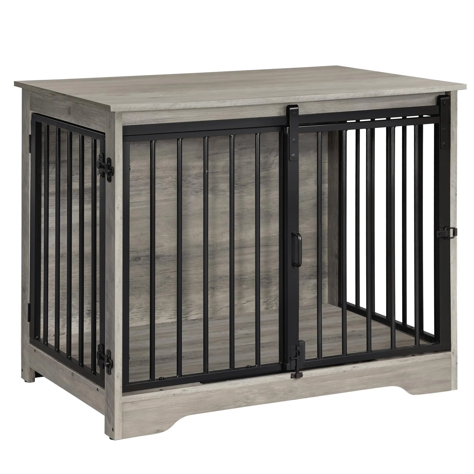 Hzuaneri 81cm Gabbia per Cani, Tavolo Supplemento, Nicchia Moderna per Cani, Gabbia per Cuccioli, Casetta per Animali, 2 porte, 55 x 81 x 67,5 cm, Avorio Chiaro DFC83605B - immagine 9