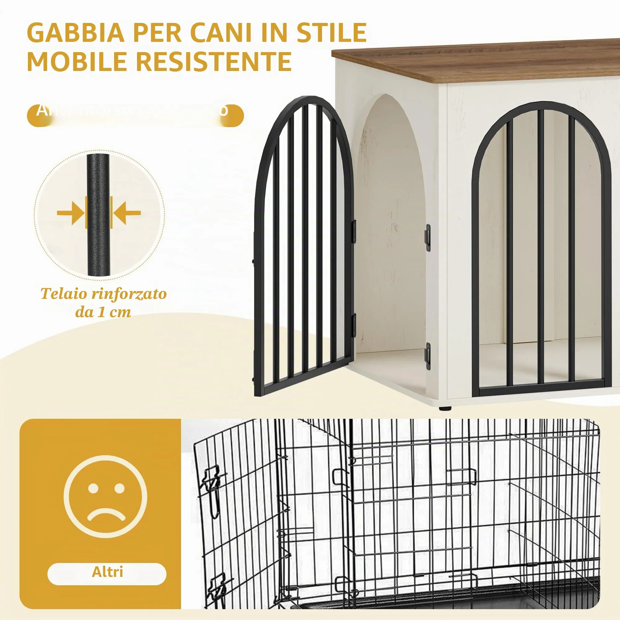 Hzuaneri 80 cm, cuccia per cani da interno per cani di taglia piccola/media - immagine 6