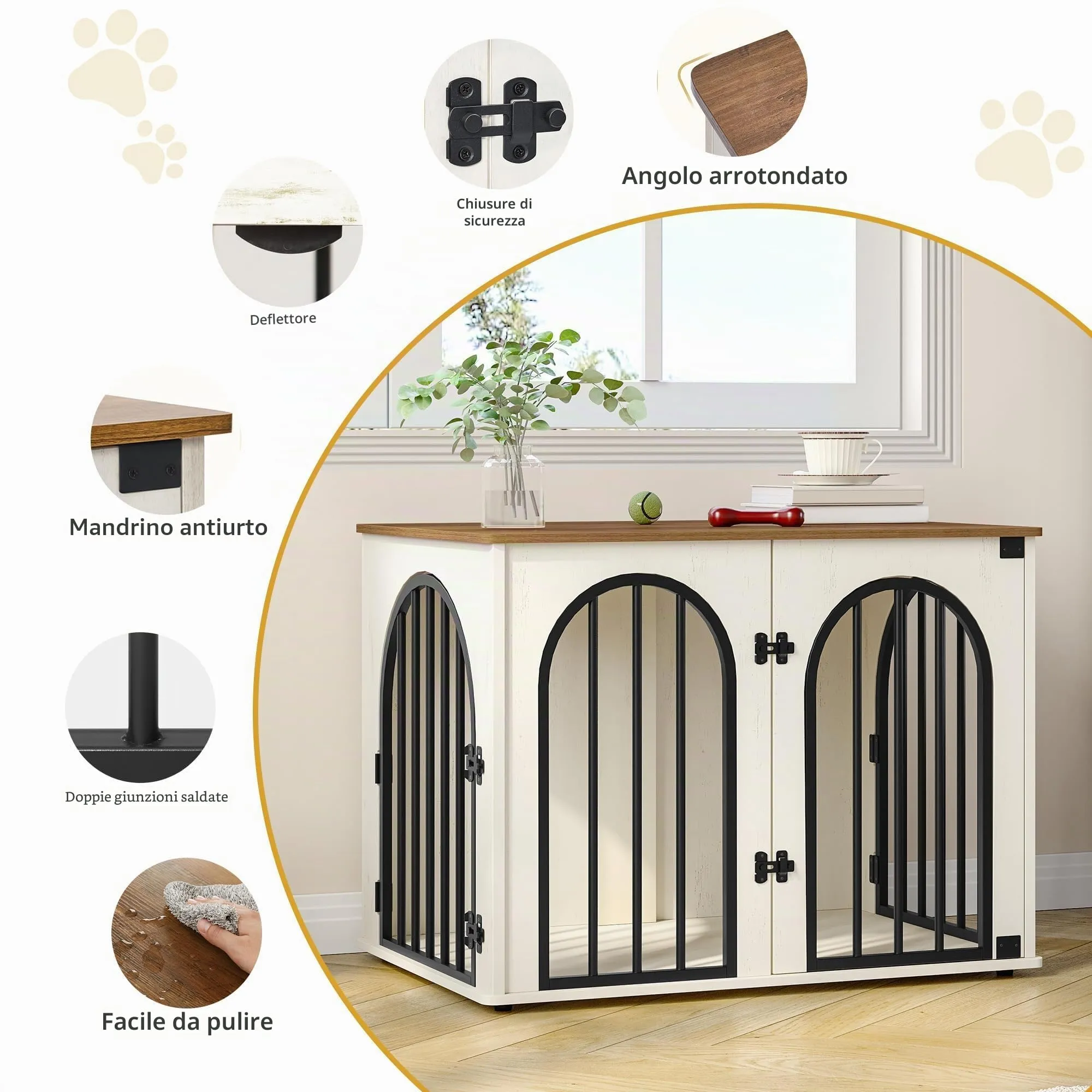 Hzuaneri 80 cm, cuccia per cani da interno per cani di taglia piccola/media - immagine 7