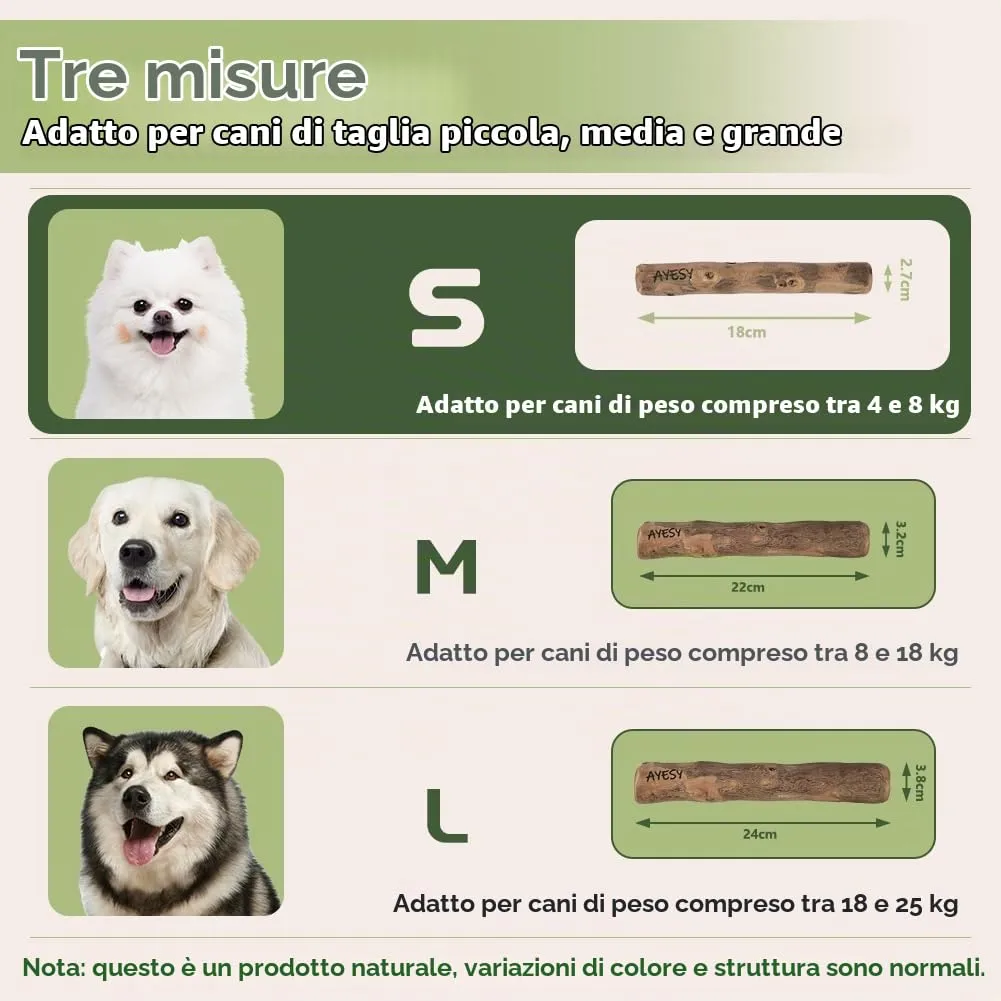 AYESY Legno di Caffè per Cani, 2PZ S Bastone da Masticare Naturale, Giocattolo per per Cani e Cuccioli, Cura dei Denti e Allevia l'ansia, Bastoncino da Masticare per Cane Indistruttibile 100% Naturale - immagine 2