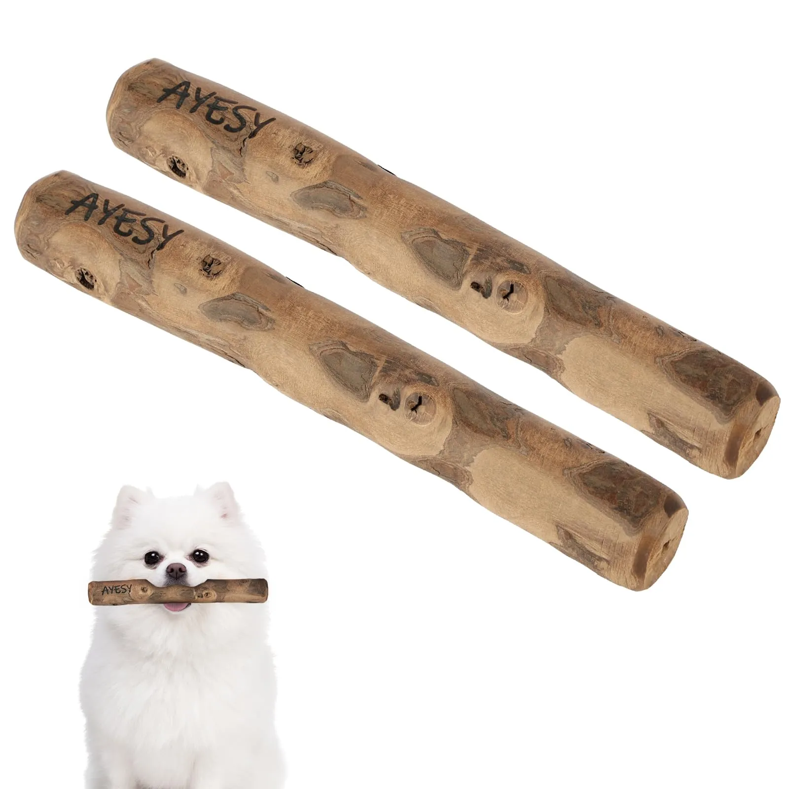 AYESY Legno di Caffè per Cani, 2PZ S Bastone da Masticare Naturale, Giocattolo per per Cani e Cuccioli, Cura dei Denti e Allevia l'ansia, Bastoncino da Masticare per Cane Indistruttibile 100% Naturale - immagine 9
