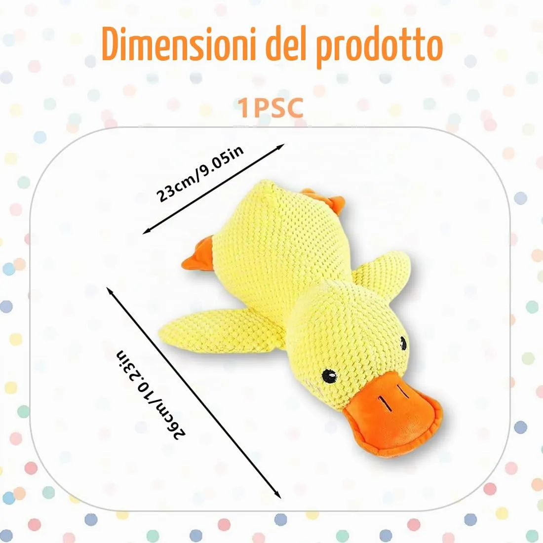KQOZG Anti-Stress Papera Cane - Peluche Indistruttibile per, Giocattoli rilassanti adatti a cani di piccola e media taglia, Papera Antistress con Design Sicuro per Cani (Giallo) - immagine 2
