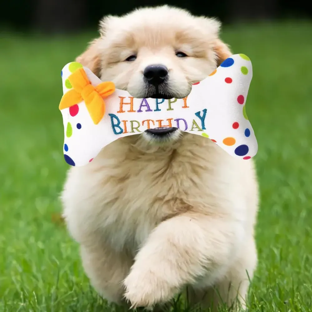 XINTANGXIA Giocattolo per Cani di Compleanno Happy Birthday Bone Durevole - immagine 3