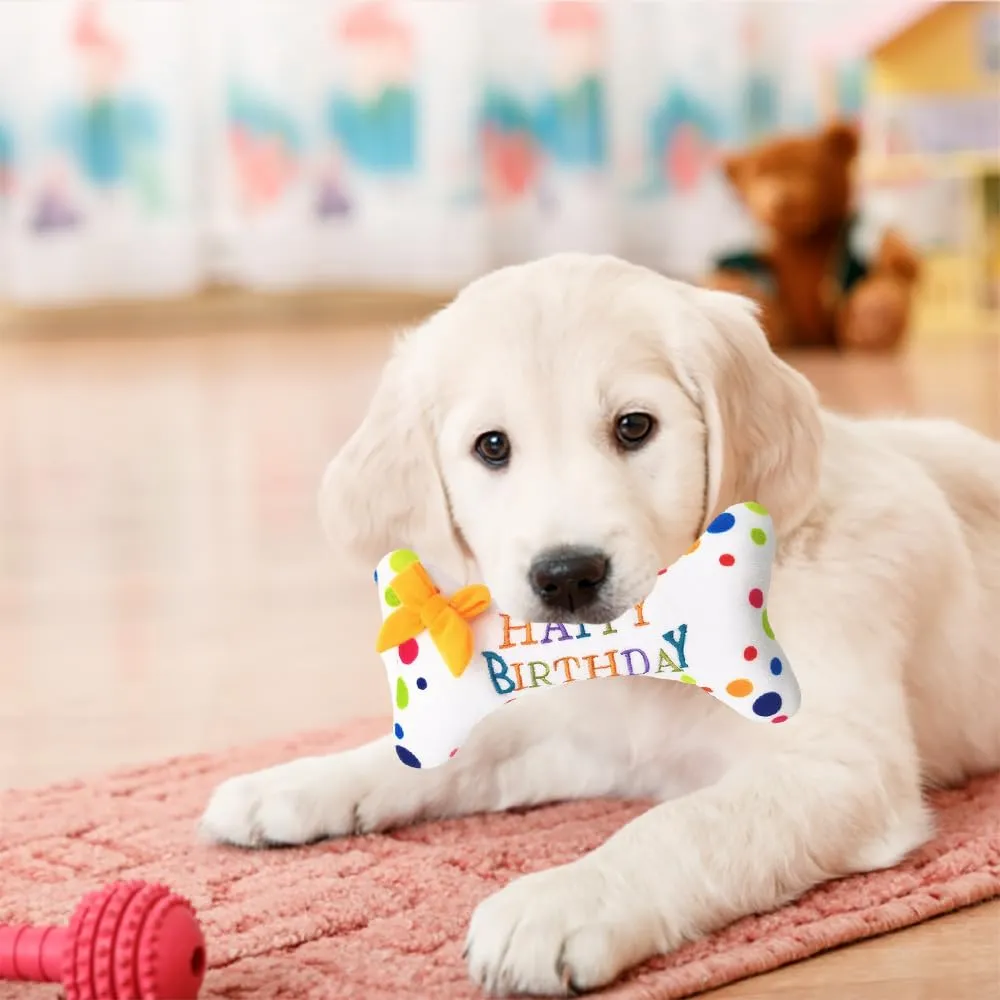 XINTANGXIA Giocattolo per Cani di Compleanno Happy Birthday Bone Durevole - immagine 4