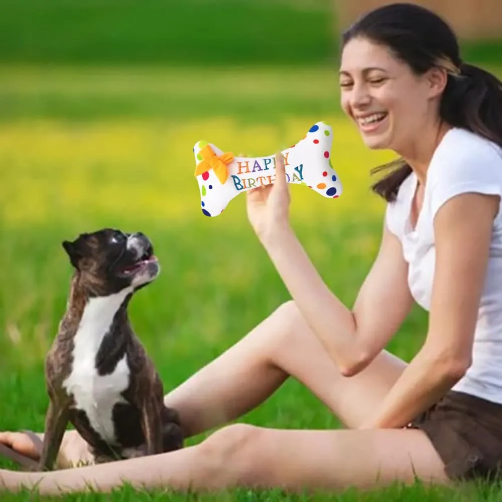 XINTANGXIA Giocattolo per Cani di Compleanno Happy Birthday Bone Durevole - immagine 5