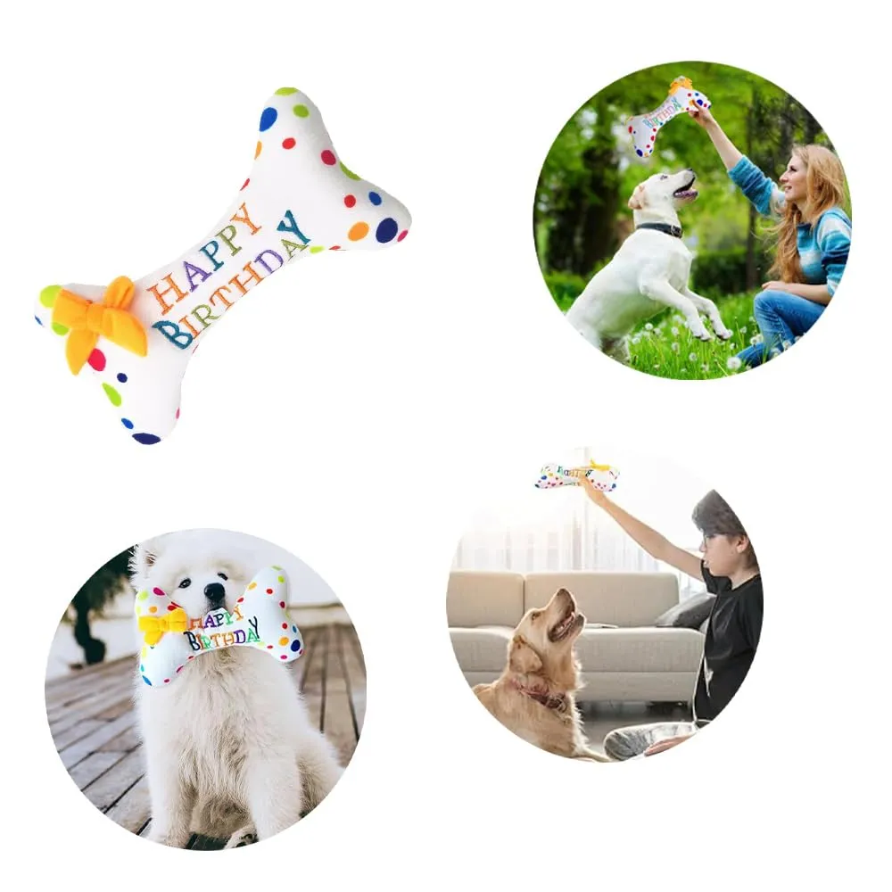 XINTANGXIA Giocattolo per Cani di Compleanno Happy Birthday Bone Durevole - immagine 6