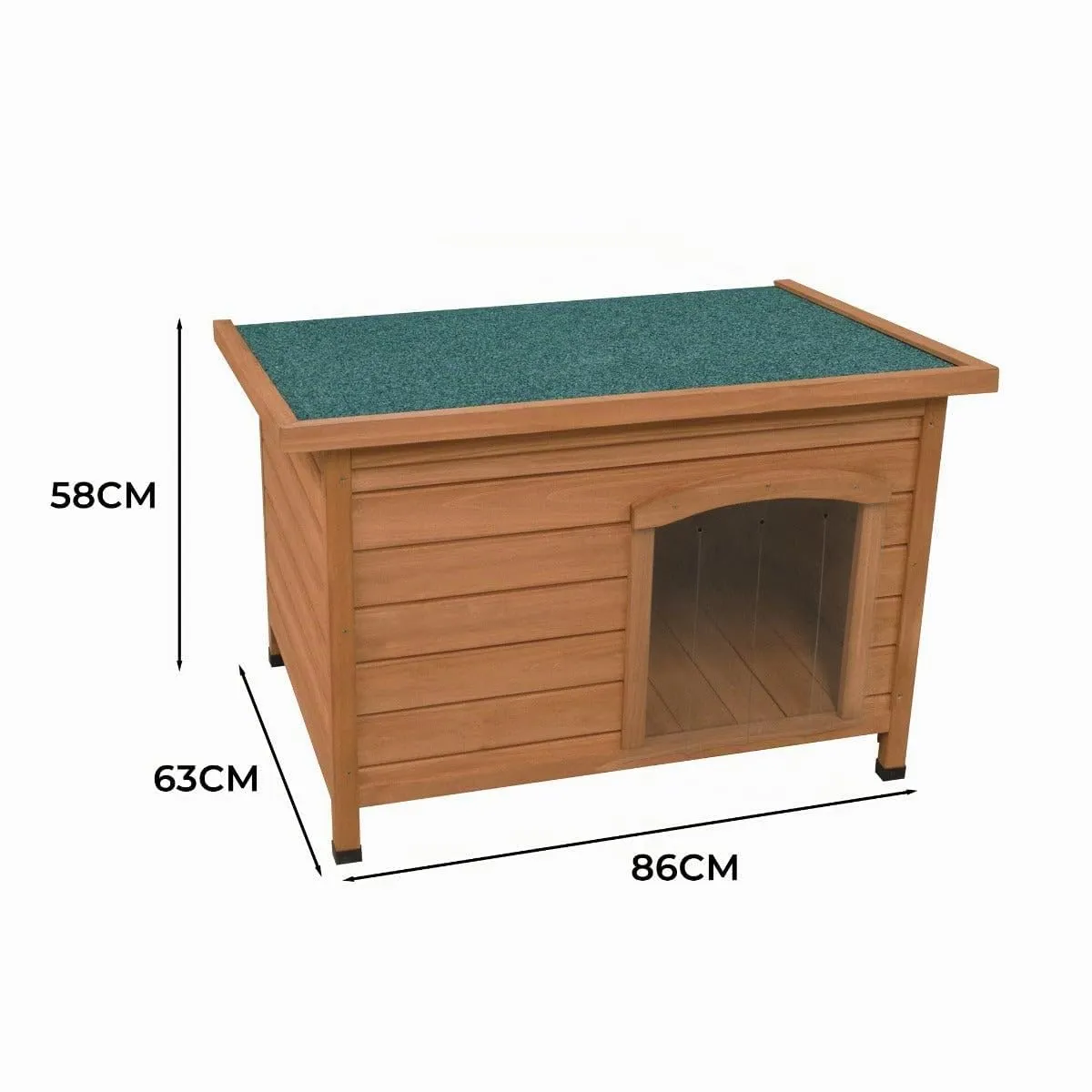 Cuccia per cani di piccola taglia casa per animali H 58cm H x 86cm L x 63cm P tetto apribile con cerniera Sportelli rimovibili sul pavimento Resistente alle intemperie Legno di abete Facile da pulire - immagine 4