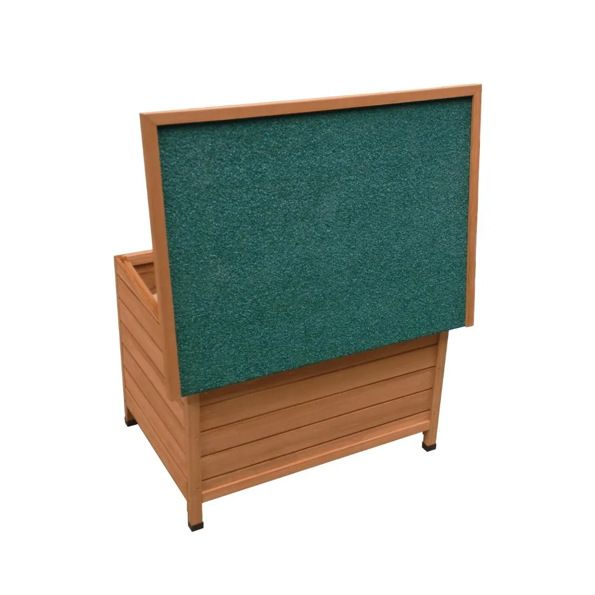 Cuccia per cani di piccola taglia casa per animali H 58cm H x 86cm L x 63cm P tetto apribile con cerniera Sportelli rimovibili sul pavimento Resistente alle intemperie Legno di abete Facile da pulire - immagine 6