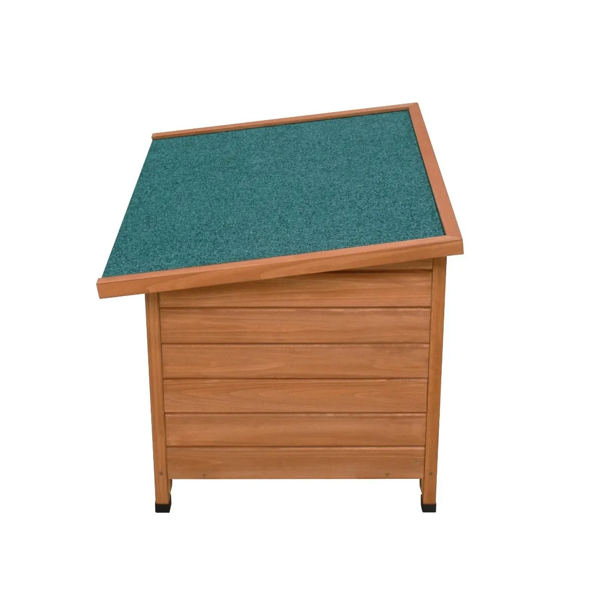 Cuccia per cani di piccola taglia casa per animali H 58cm H x 86cm L x 63cm P tetto apribile con cerniera Sportelli rimovibili sul pavimento Resistente alle intemperie Legno di abete Facile da pulire - immagine 8