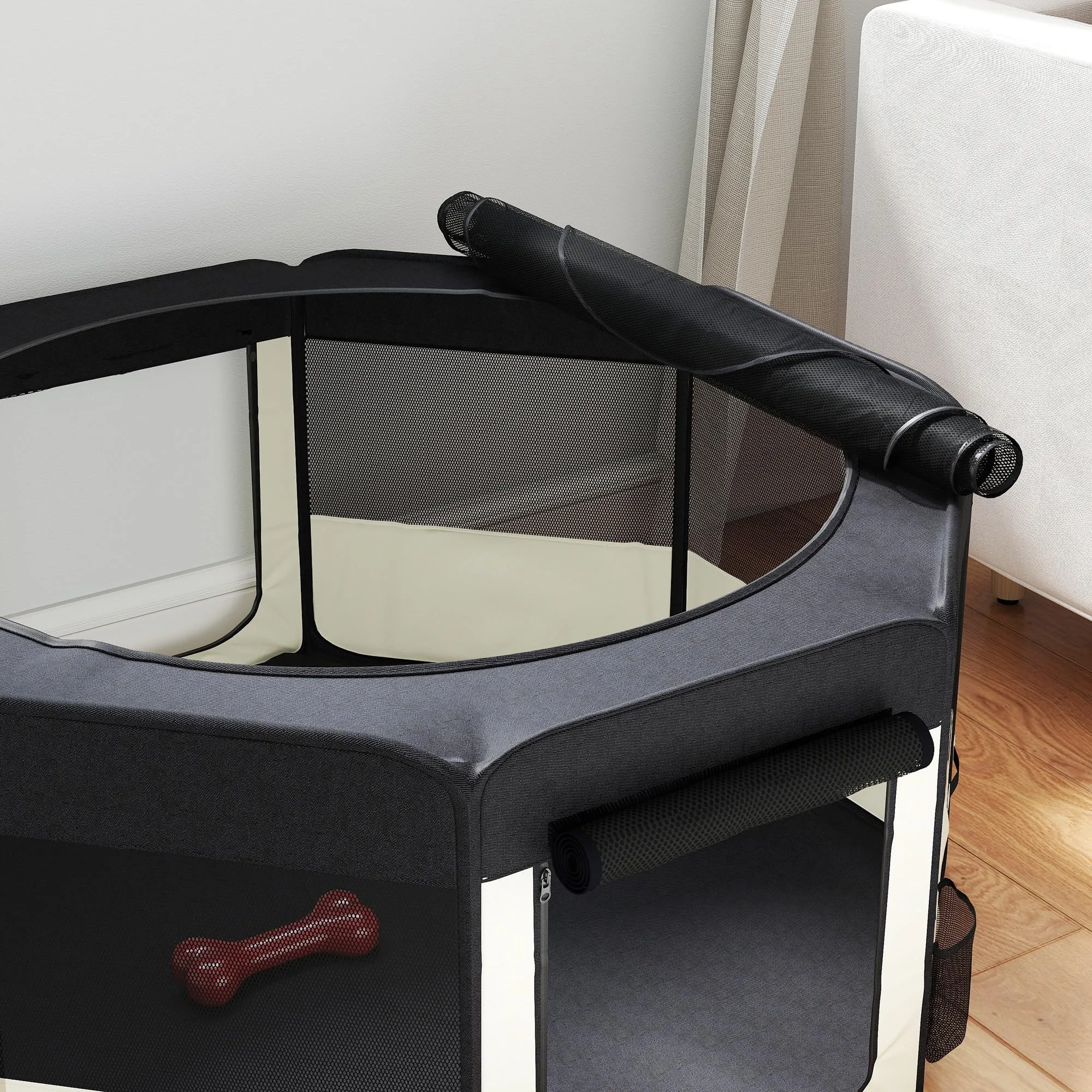 PawHut Recinto pieghevole impermeabile per animali 90x41cm Nero - immagine 8