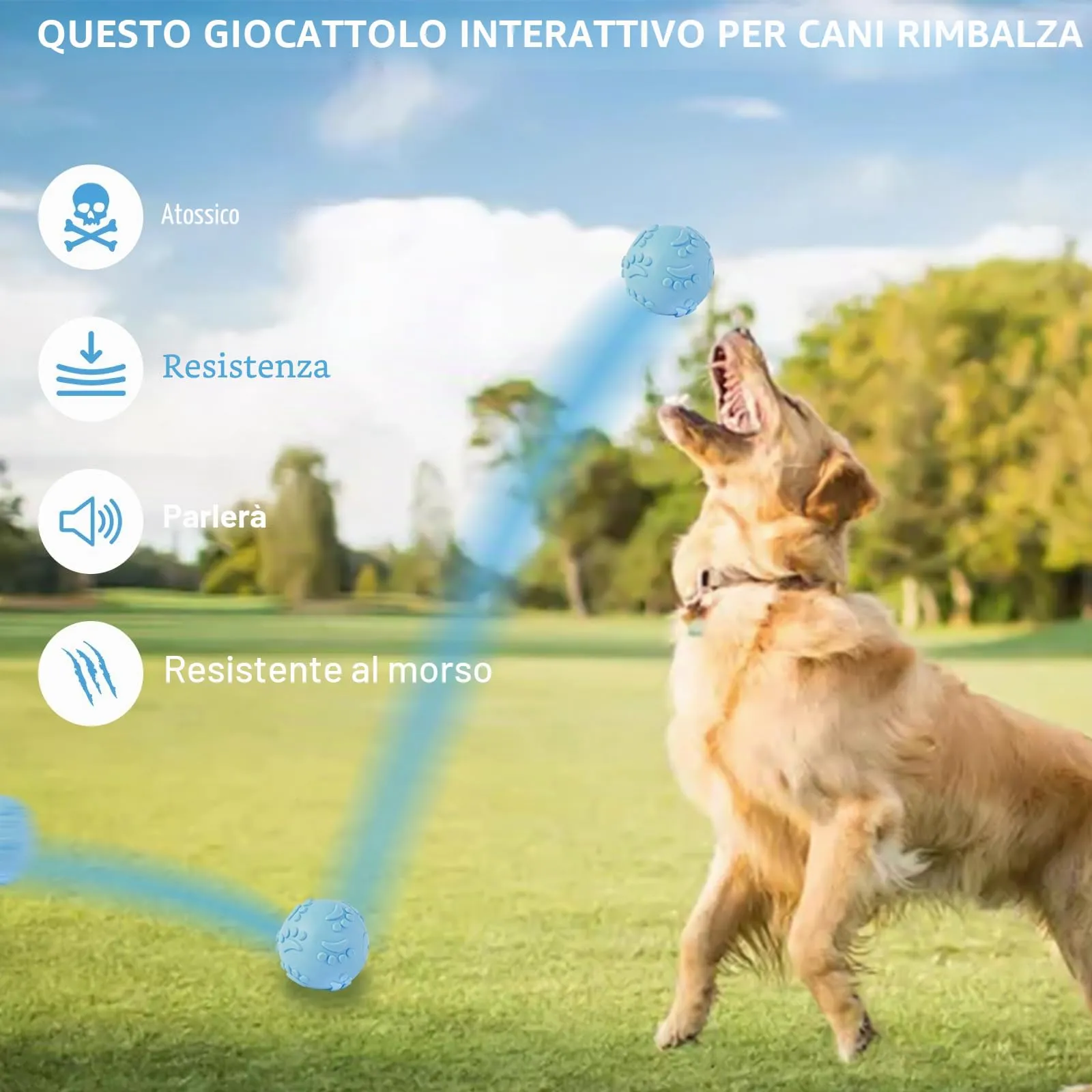 3 Pcs Palle Giocattolo per Cani, Palline che Squittiscono, Palline per Cani - immagine 3