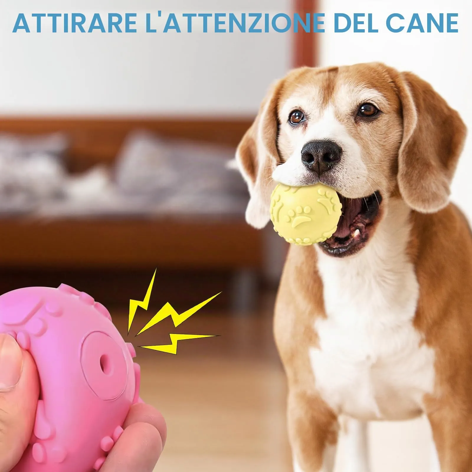 3 Pcs Palle Giocattolo per Cani, Palline che Squittiscono, Palline per Cani - immagine 5